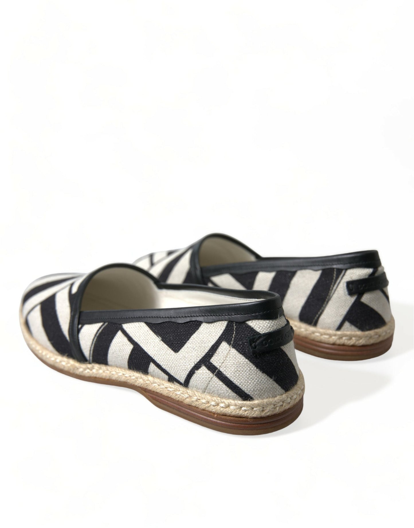 Dolce & Gabbana Beige Black Striped Canvas Espadrilles MONDELLO Men's Shoes
