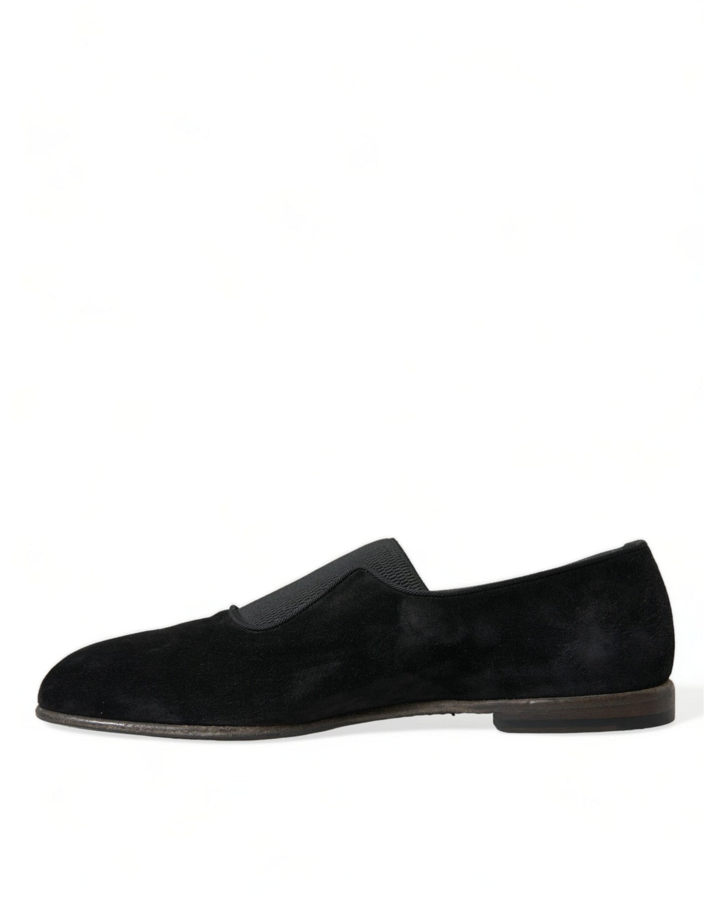 Dolce & Gabbana Black RUNWAY Velour AMALFI Loafers Men's Shoes