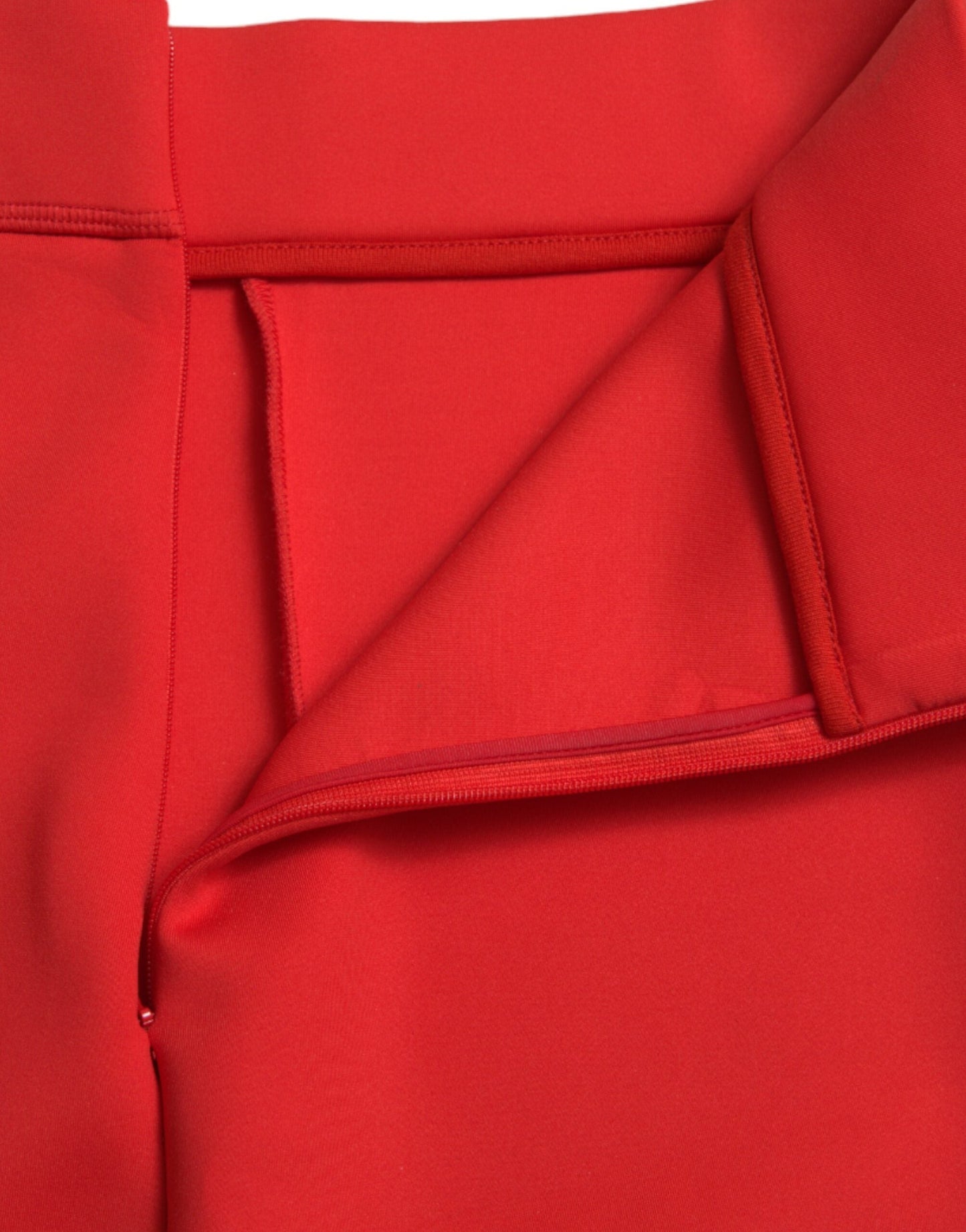 Dolce & Gabbana Red Nylon Stretch Slim Leggings Women's Pants