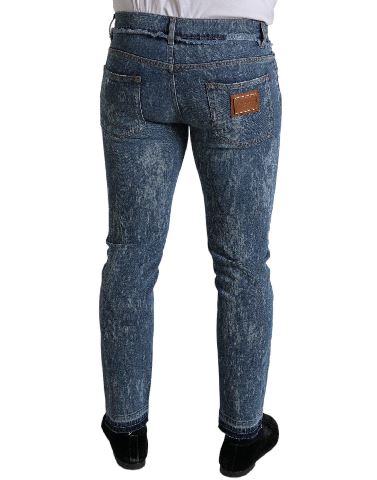 Dolce & Gabbana Blue Washed Skinny Cotton Stretch Denim Men's Jeans