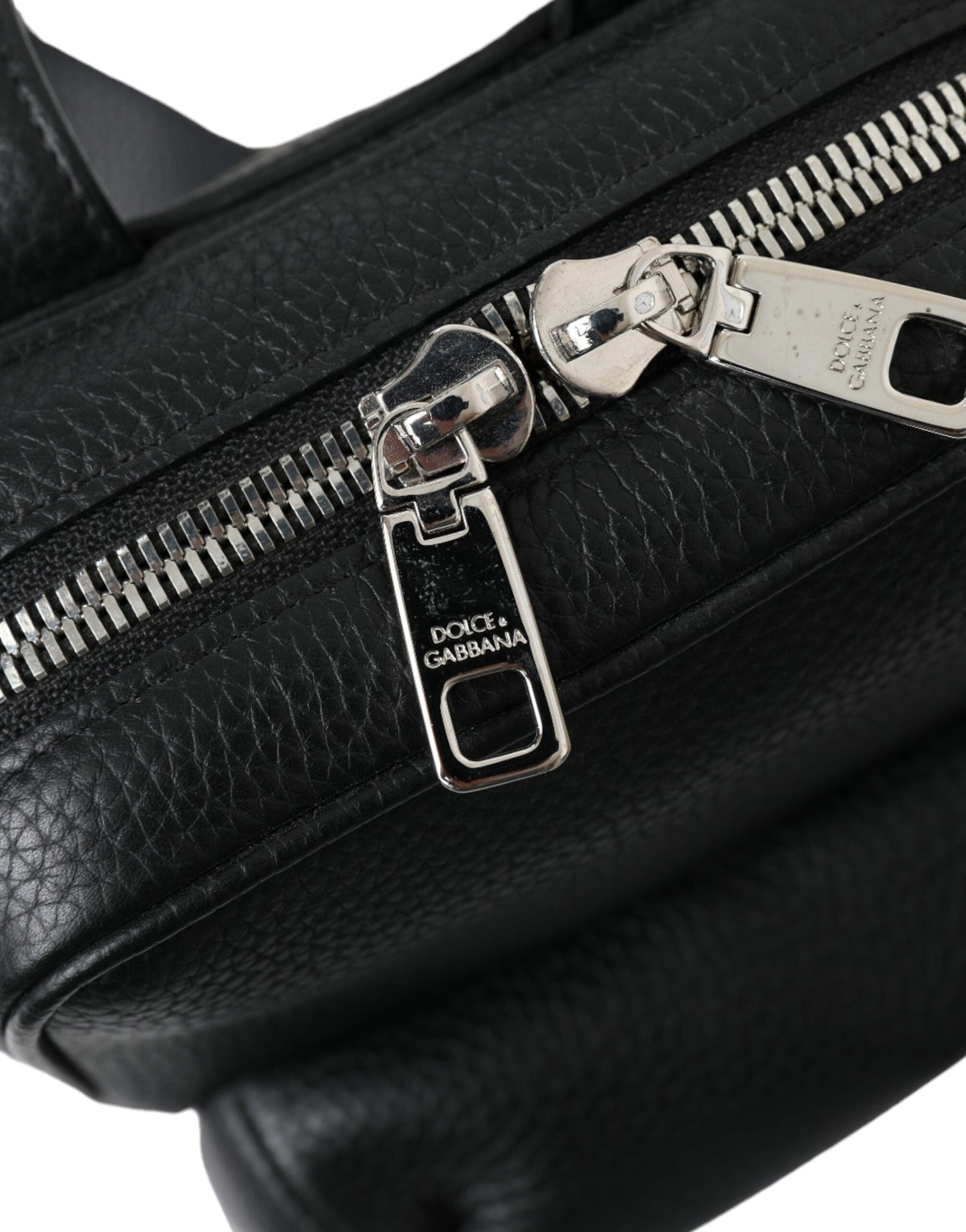 Dolce & Gabbana Black Calfskin Leather Logo Palermo Backpack Men's Bag