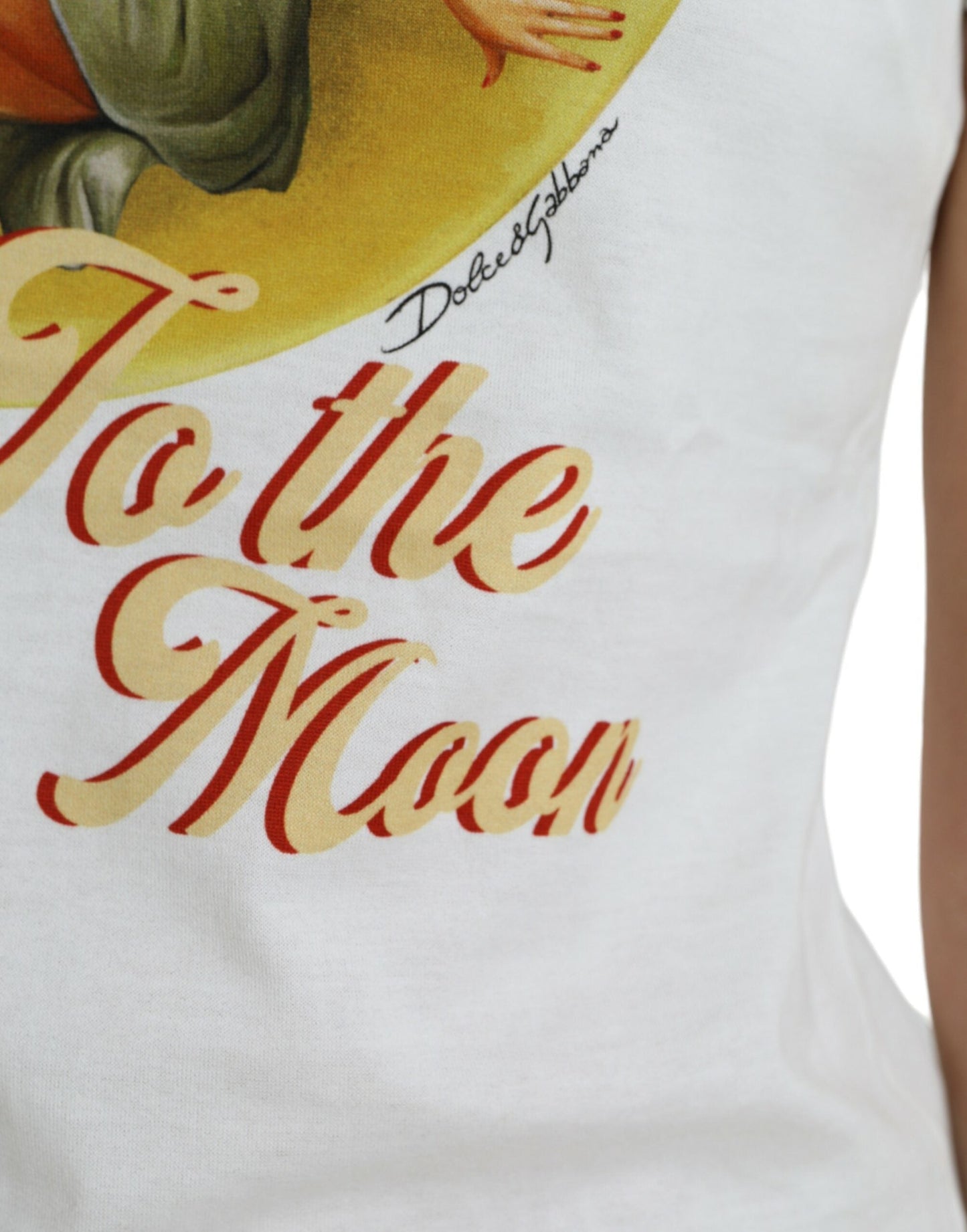 Dolce & Gabbana White Bring Me To The Moon T-shirt Women's Top