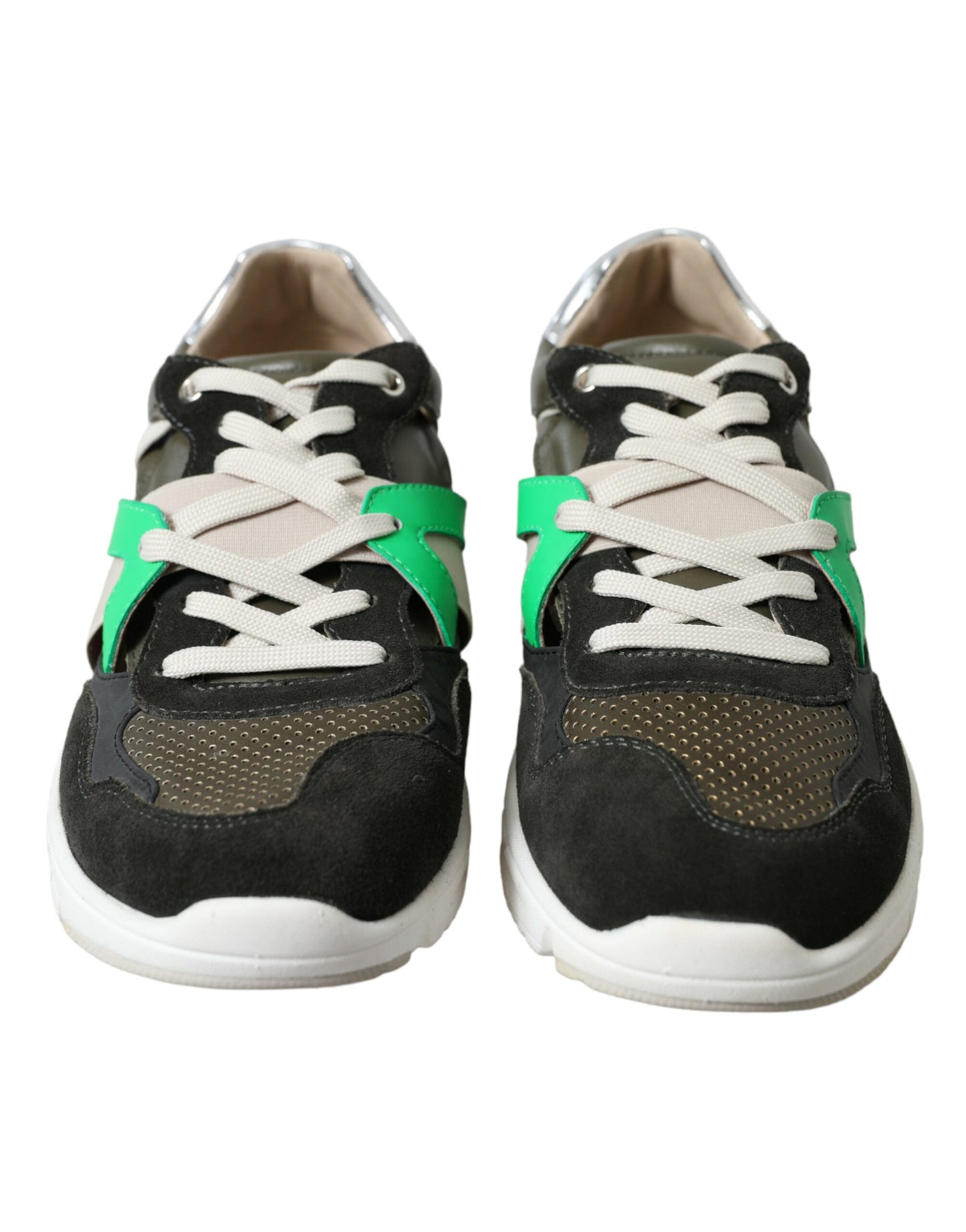 Dolce & Gabbana Multicolor Leather Suede Low Top Sneakers Men's Shoes