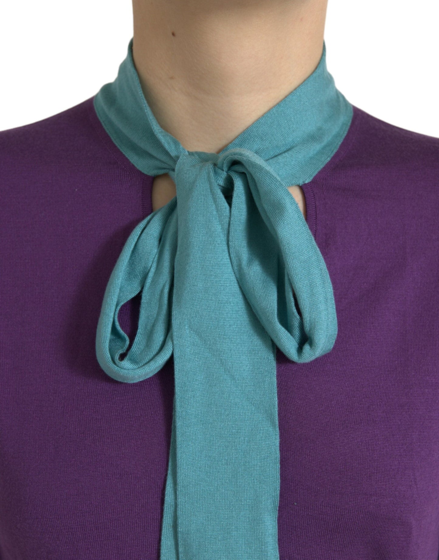 Dolce & Gabbana Multicolor Bow Fastening Pullover Women's Sweater