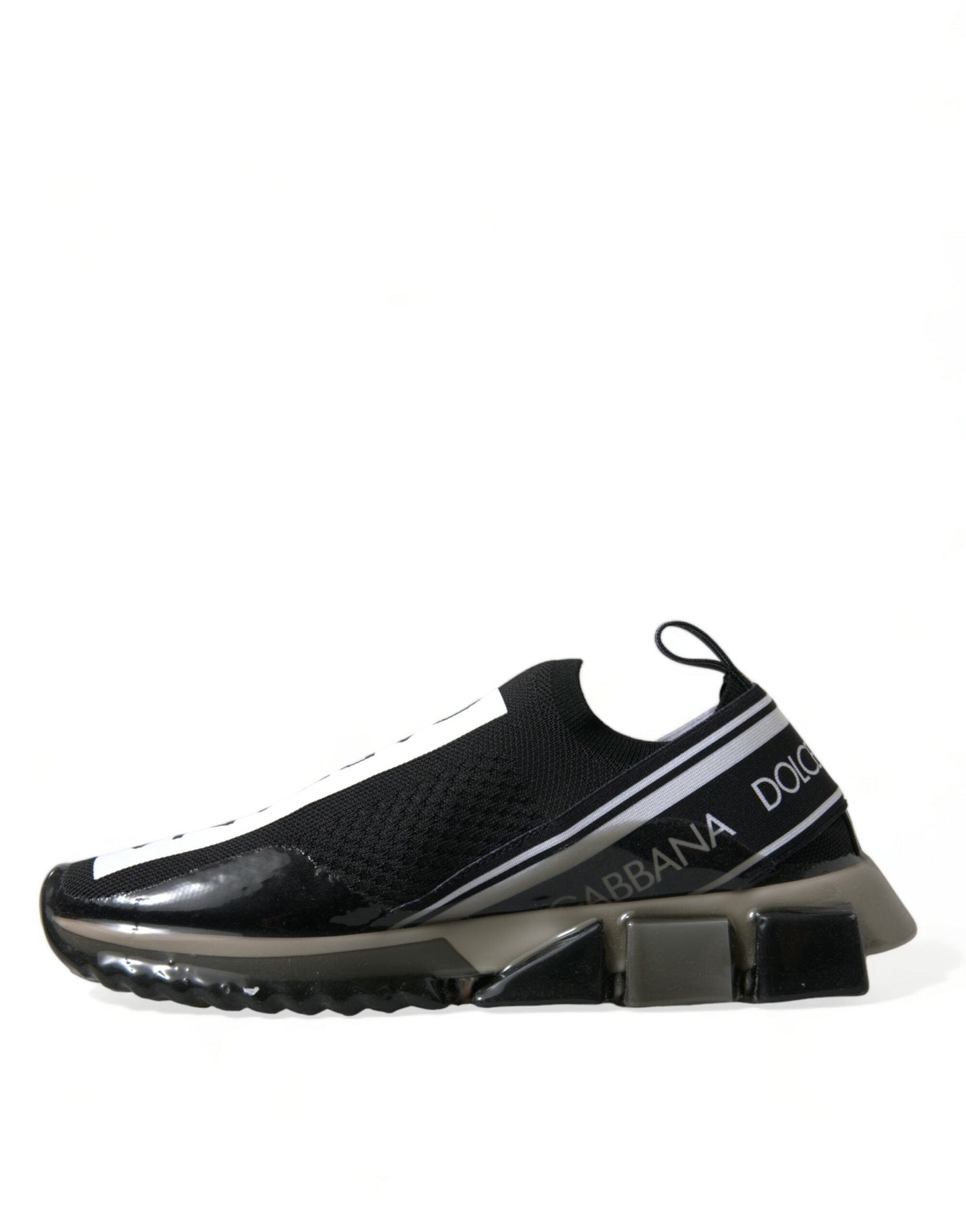 Dolce & Gabbana Black White Slip On Sneakers Sorrento Men's Shoes
