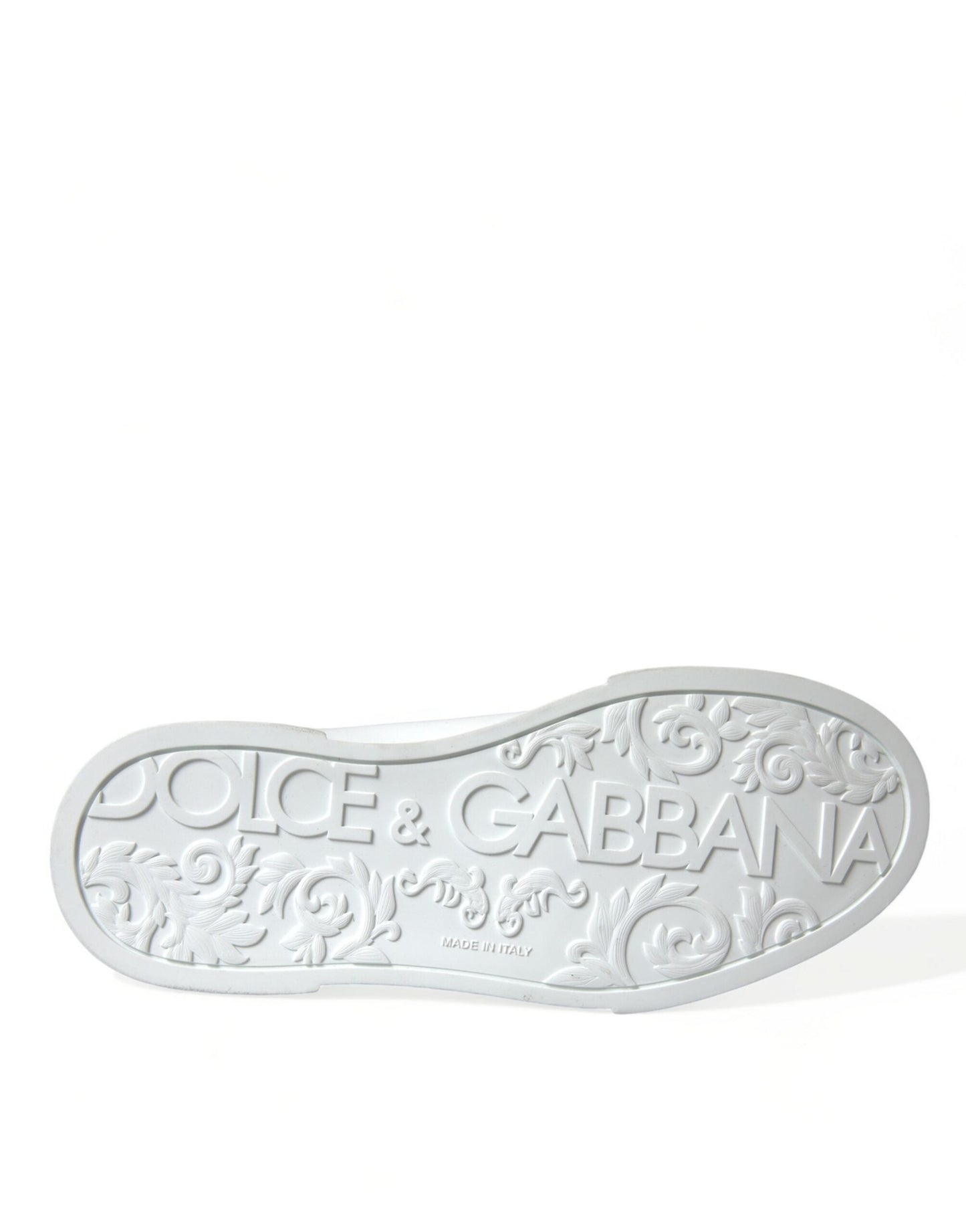 Dolce & Gabbana White Green Leather Portofino Sneakers Men's Shoes