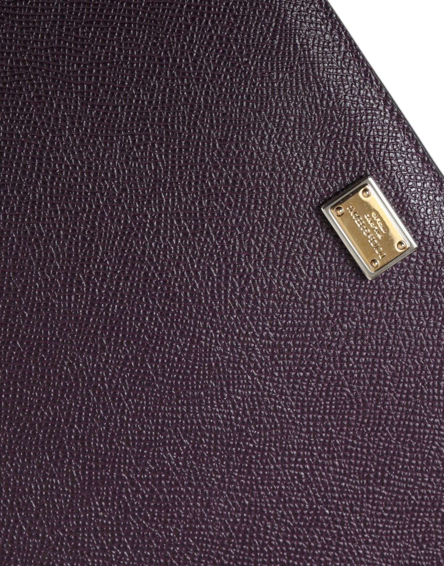 Dolce & Gabbana Dark Brown Leather Logo Plaque Cover Sleeve Tablet Women's Case