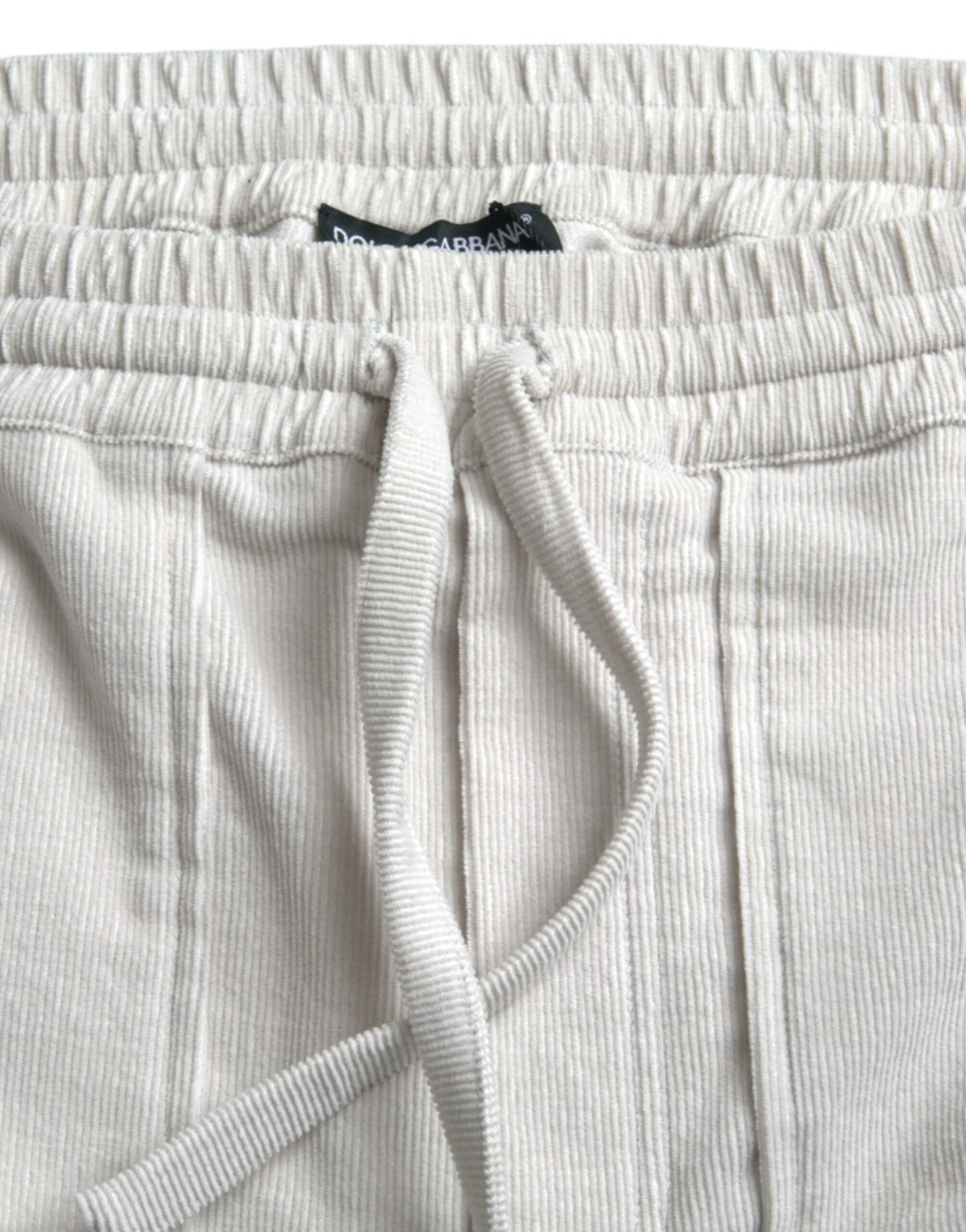 Dolce & Gabbana Beige Cotton Corduroy Logo Bermuda Men's Shorts