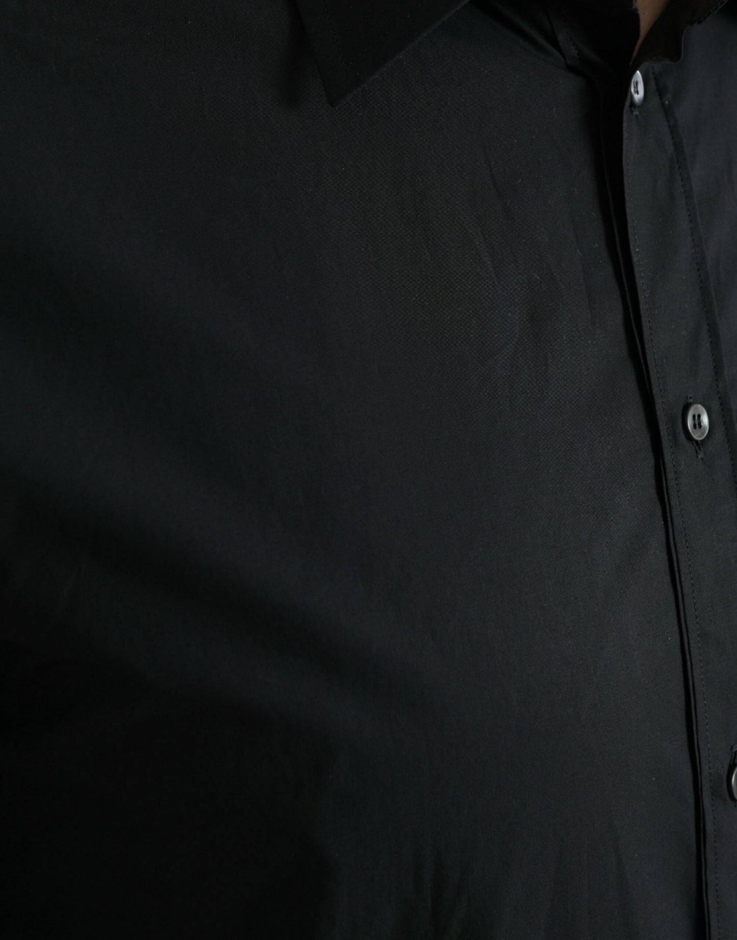 Dolce & Gabbana Black Cotton Men Formal GOLD Dress Men's Shirt