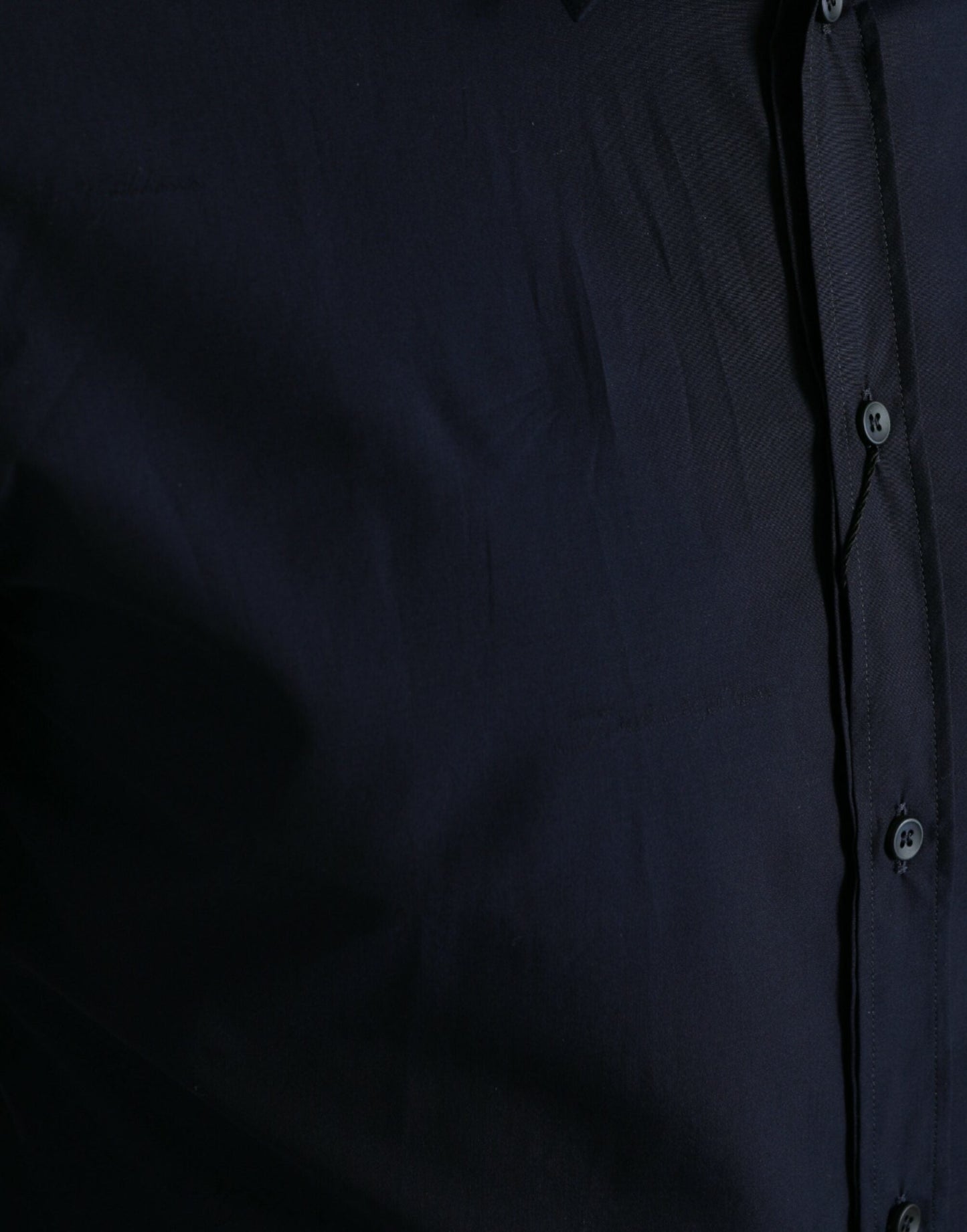 Dolce & Gabbana Navy Blue Slim Fit Formal GOLD Dress Men's Shirt