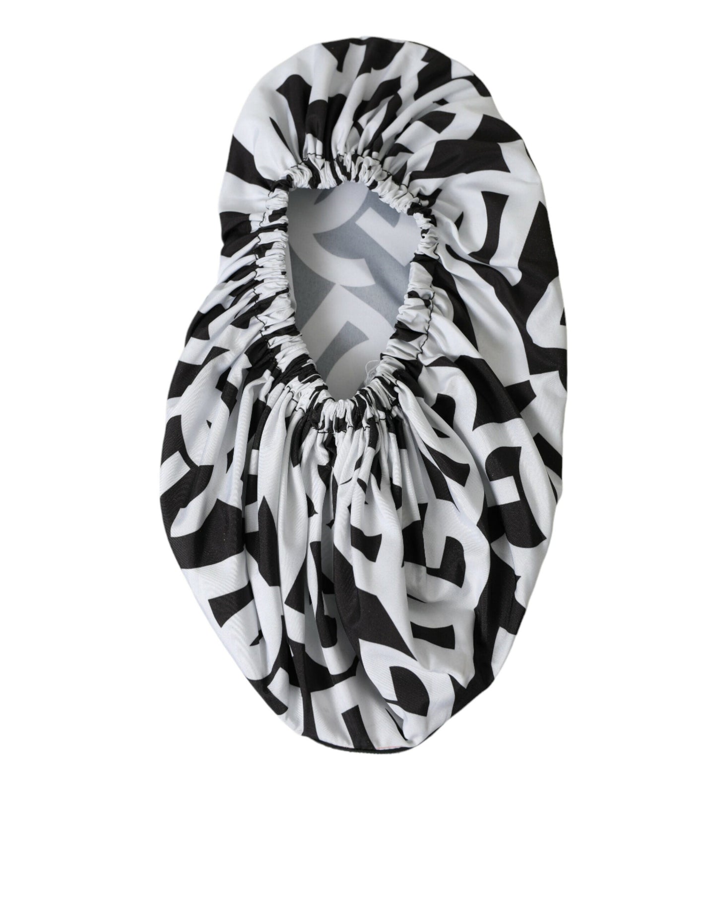 Dolce & Gabbana White Logo Print Nylon Slip On Flats Women's Shoes