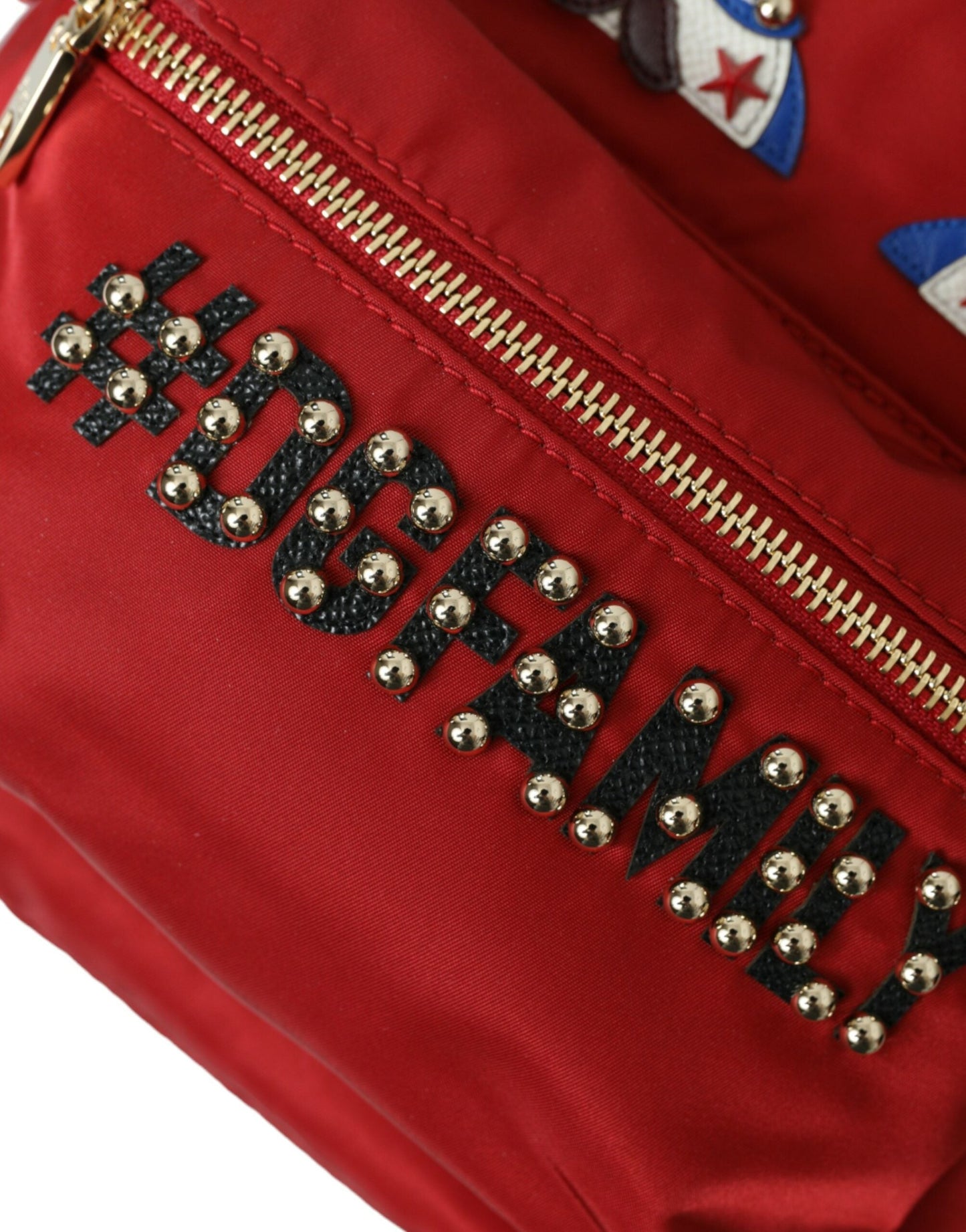 Dolce & Gabbana Red #DGFAMILY Embellished Backpack VULCANO Women's Bag
