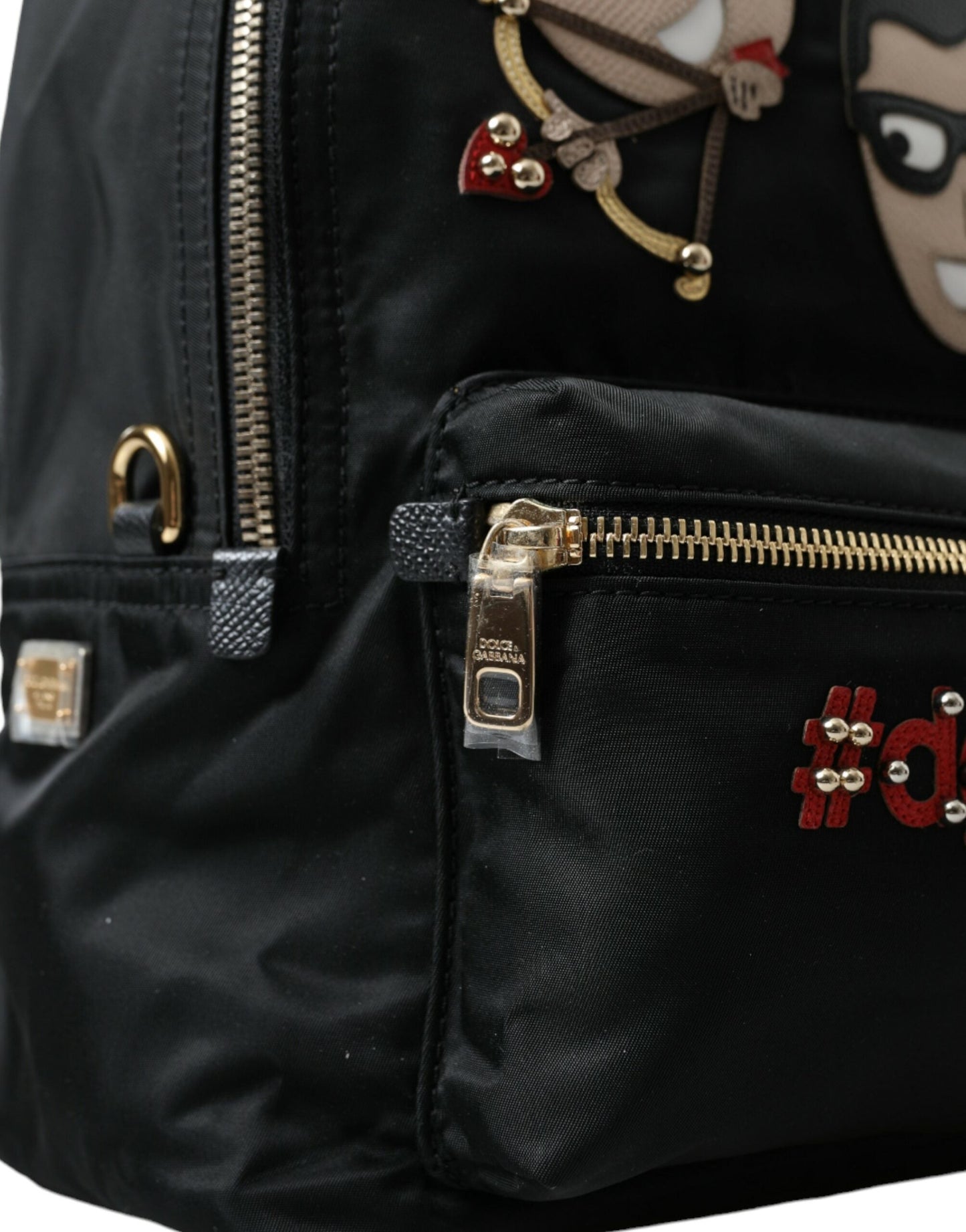 Dolce & Gabbana Black #DGFAMILY Embellished Backpack VULCANO Women's Bag