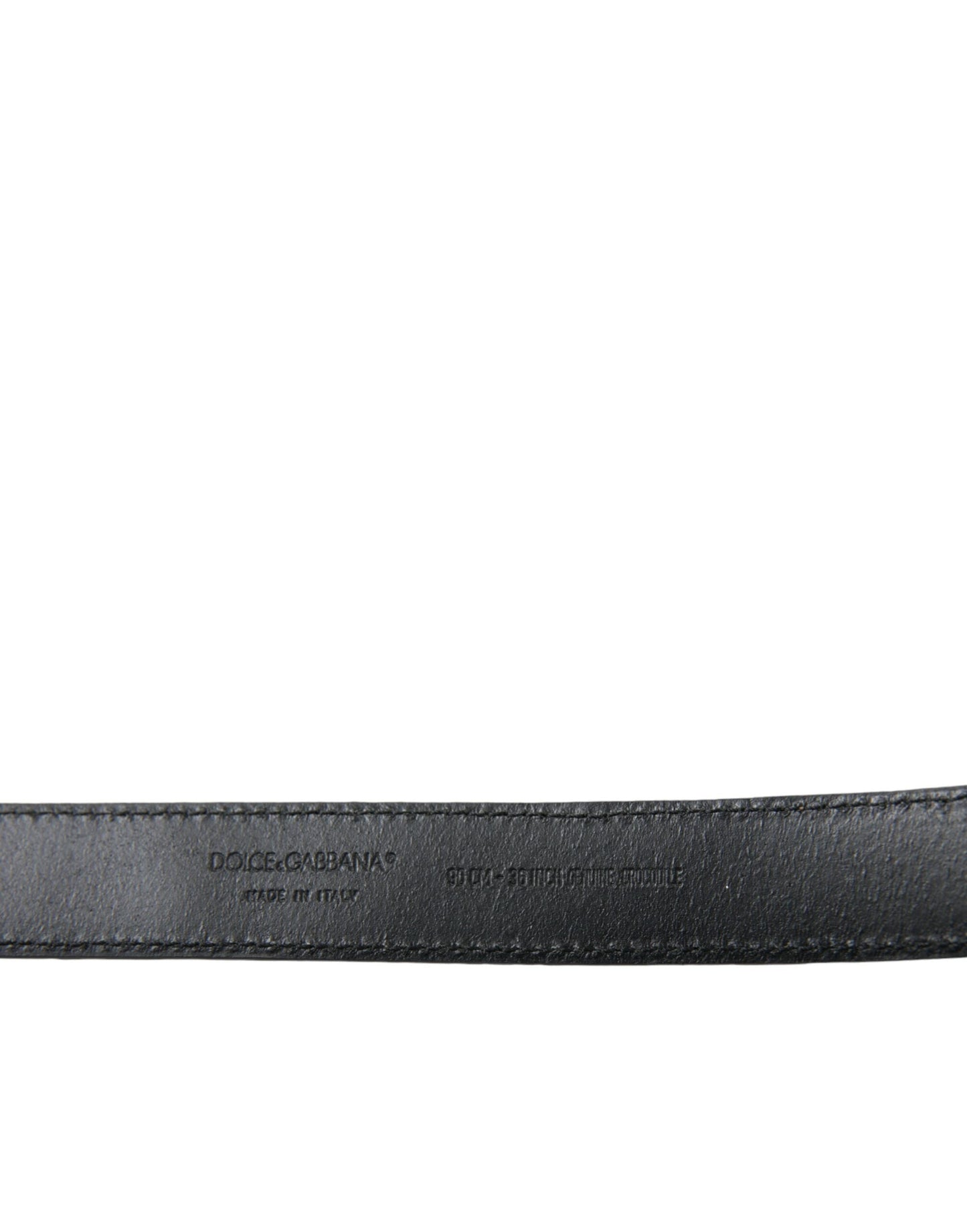 Dolce & Gabbana Beige Exotic Leather Gold Metal Buckle Men's Belt