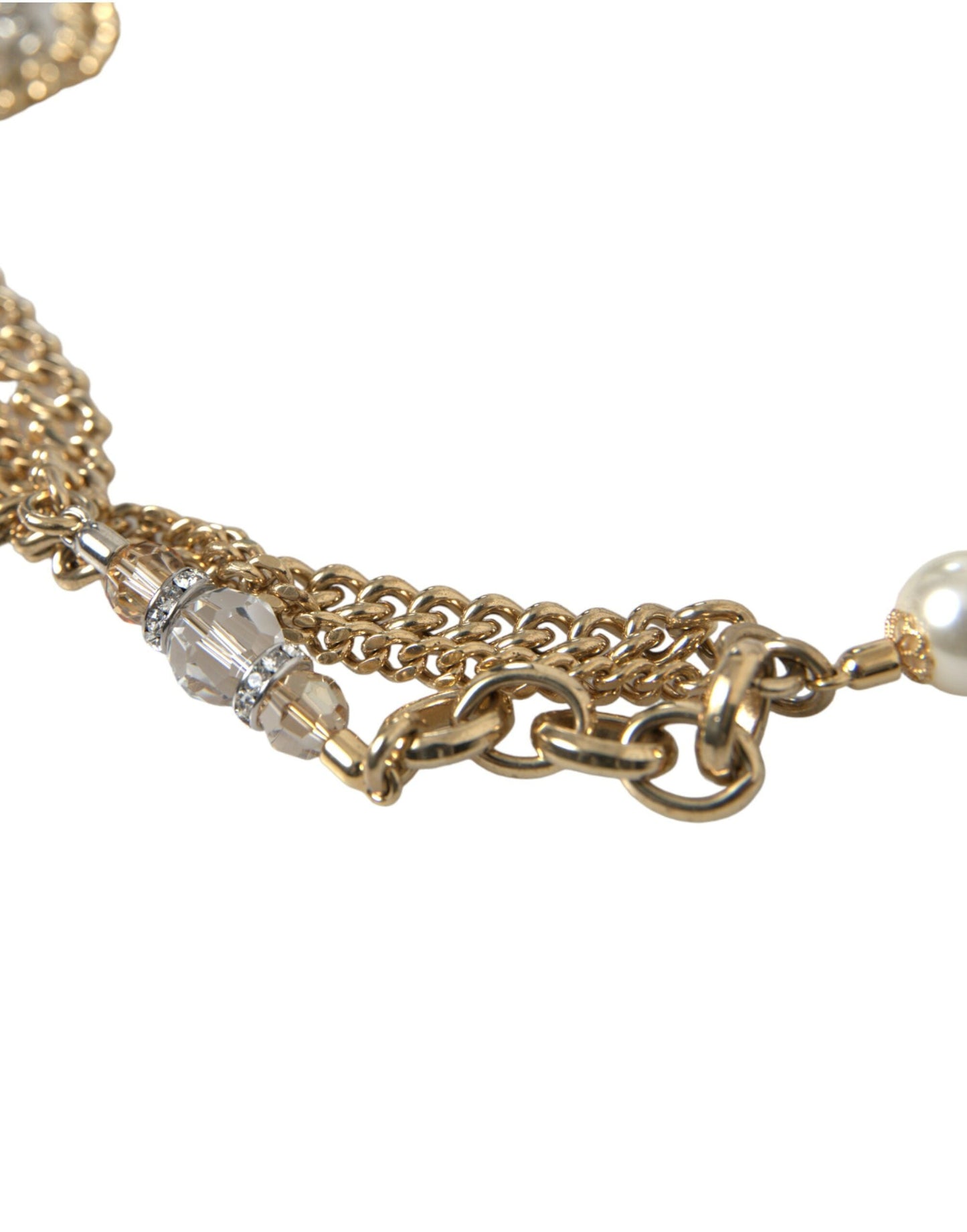 Dolce & Gabbana Blue Braided Gold Brass Chain Waist Women's Belt
