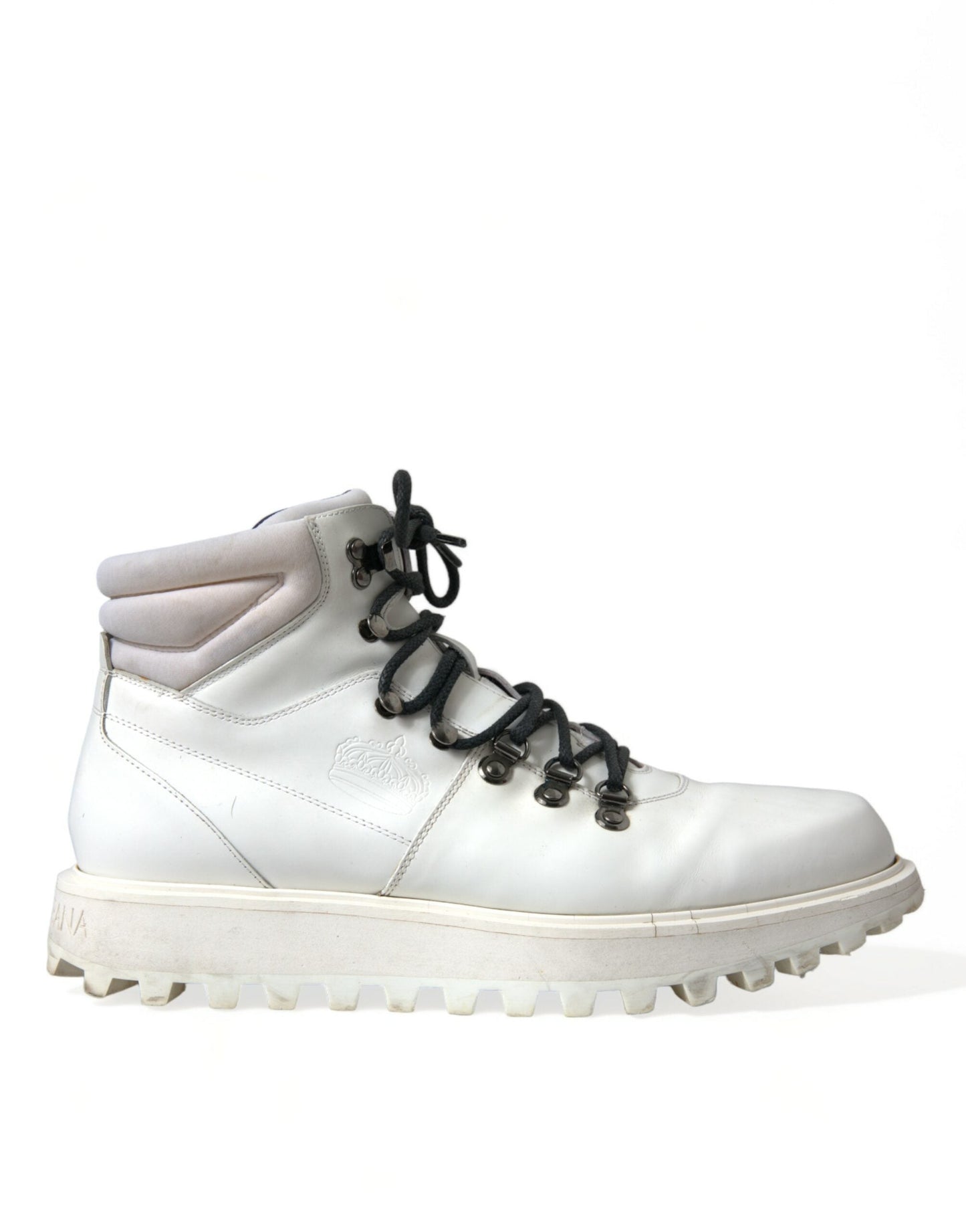 Dolce & Gabbana White Vulcano Trekking Ankle Boots Men's Shoes (Pre-Owned)