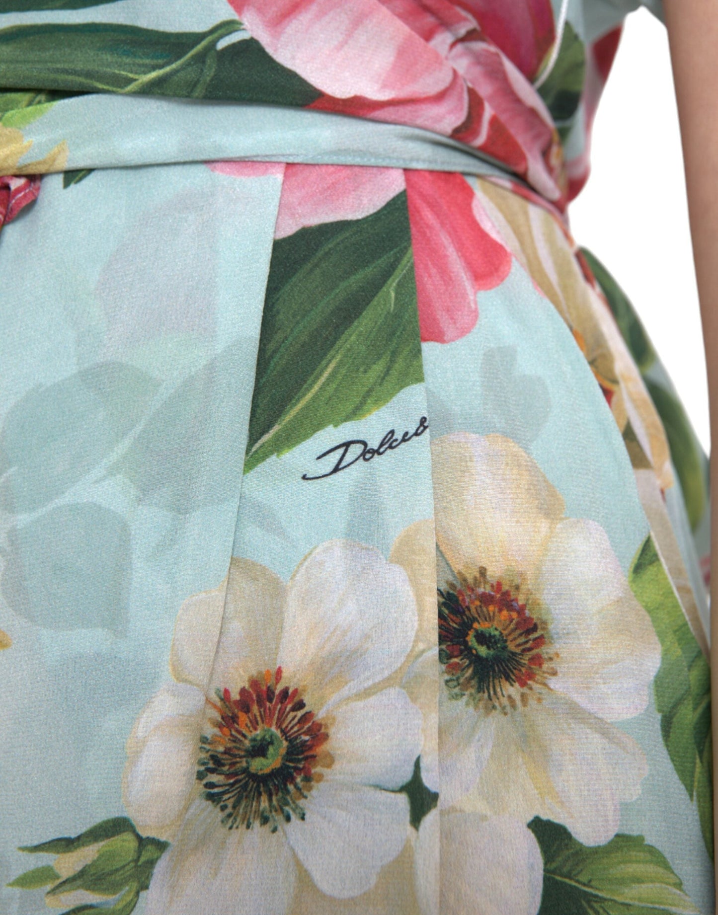 Dolce & Gabbana Blue Floral Wide Leg Wrap Jumpsuit Women's Dress