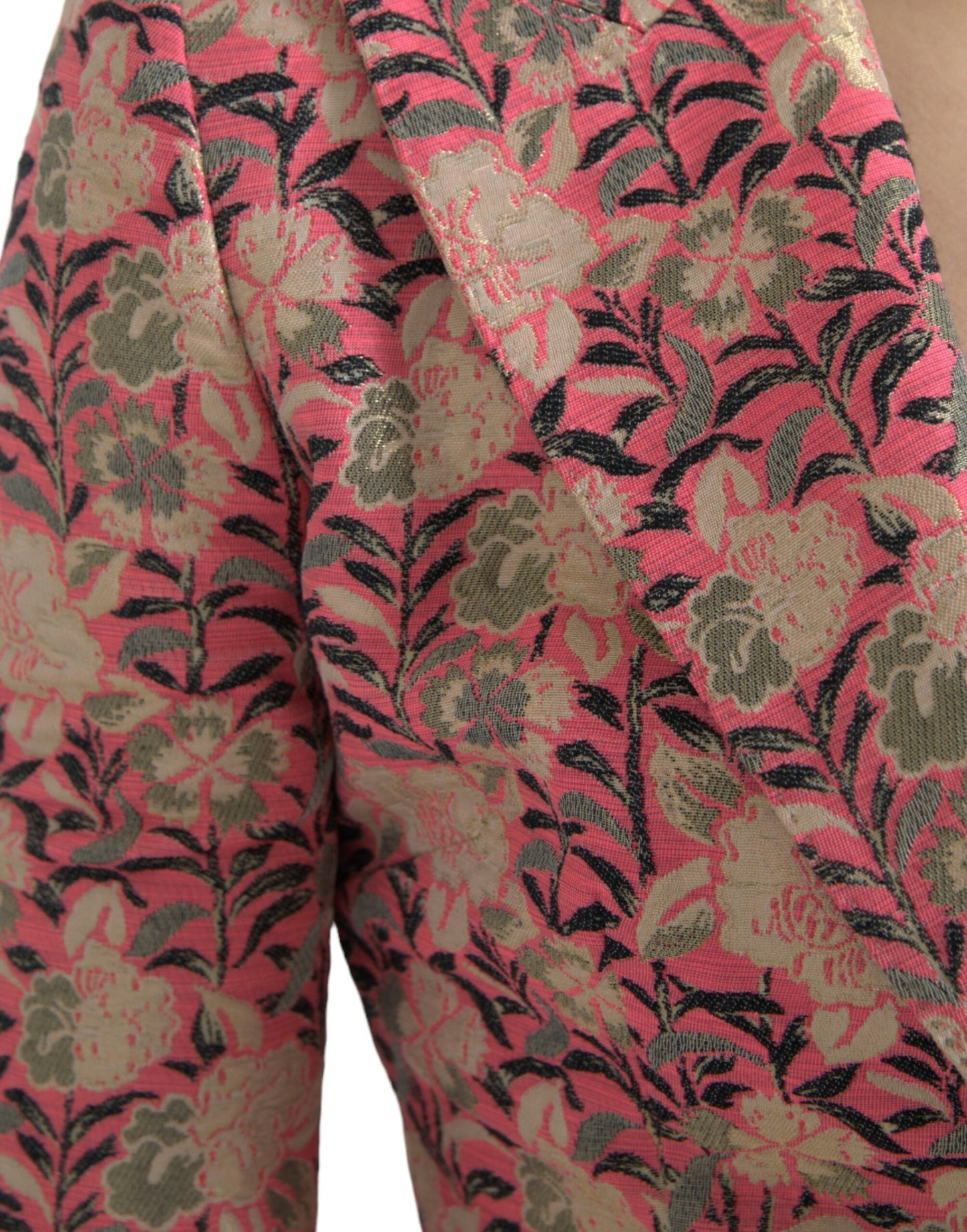 Dolce & Gabbana Pink Floral Jacquard Slim Fit 2 Piece Women's Suit