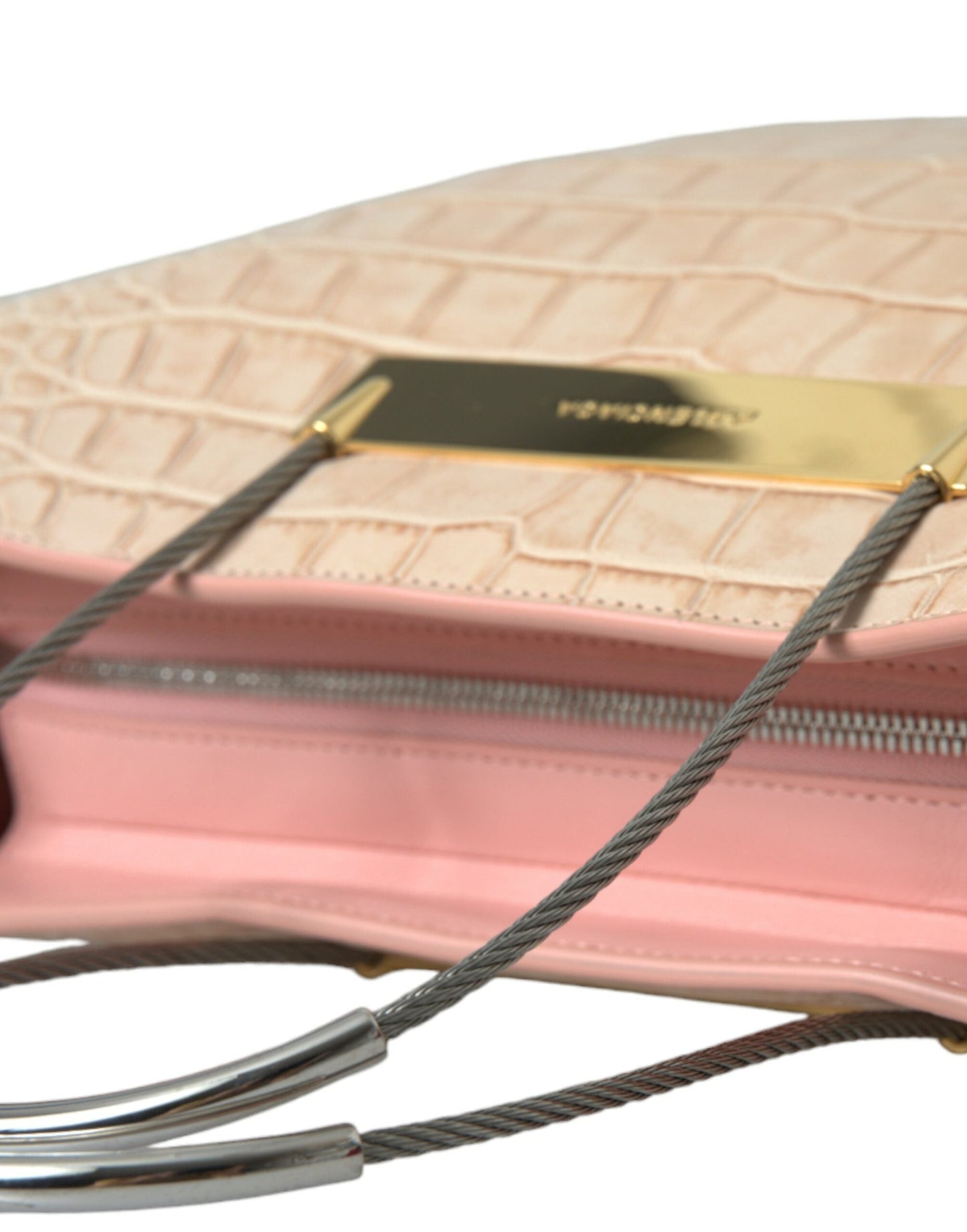 Balenciaga Pink Exotic Leather Embossed Cable Handle Shopper Tote Women's Bag