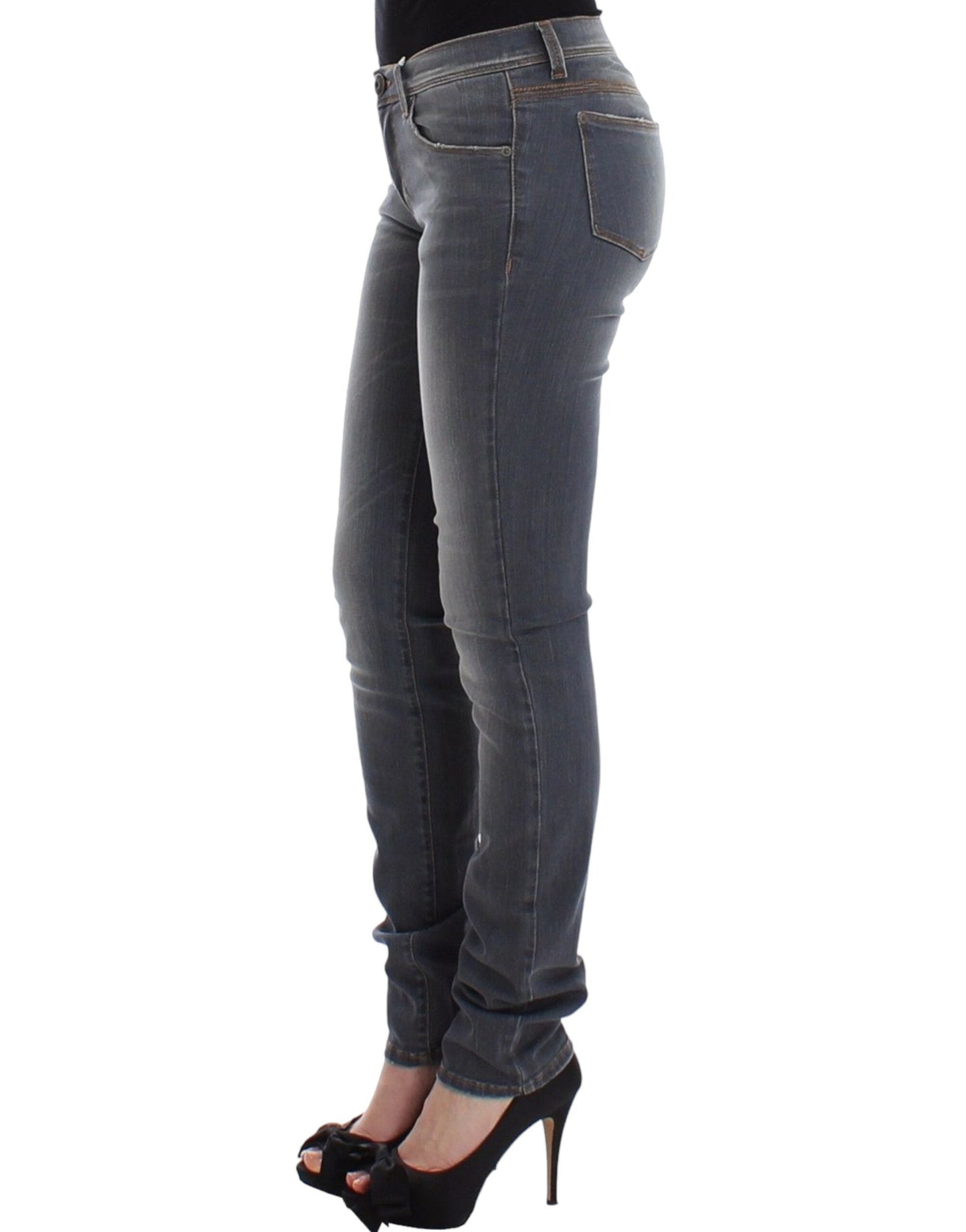 Ermanno Scervino Gray Slim Jeans Denim Pants Skinny Leg Women's Stretch