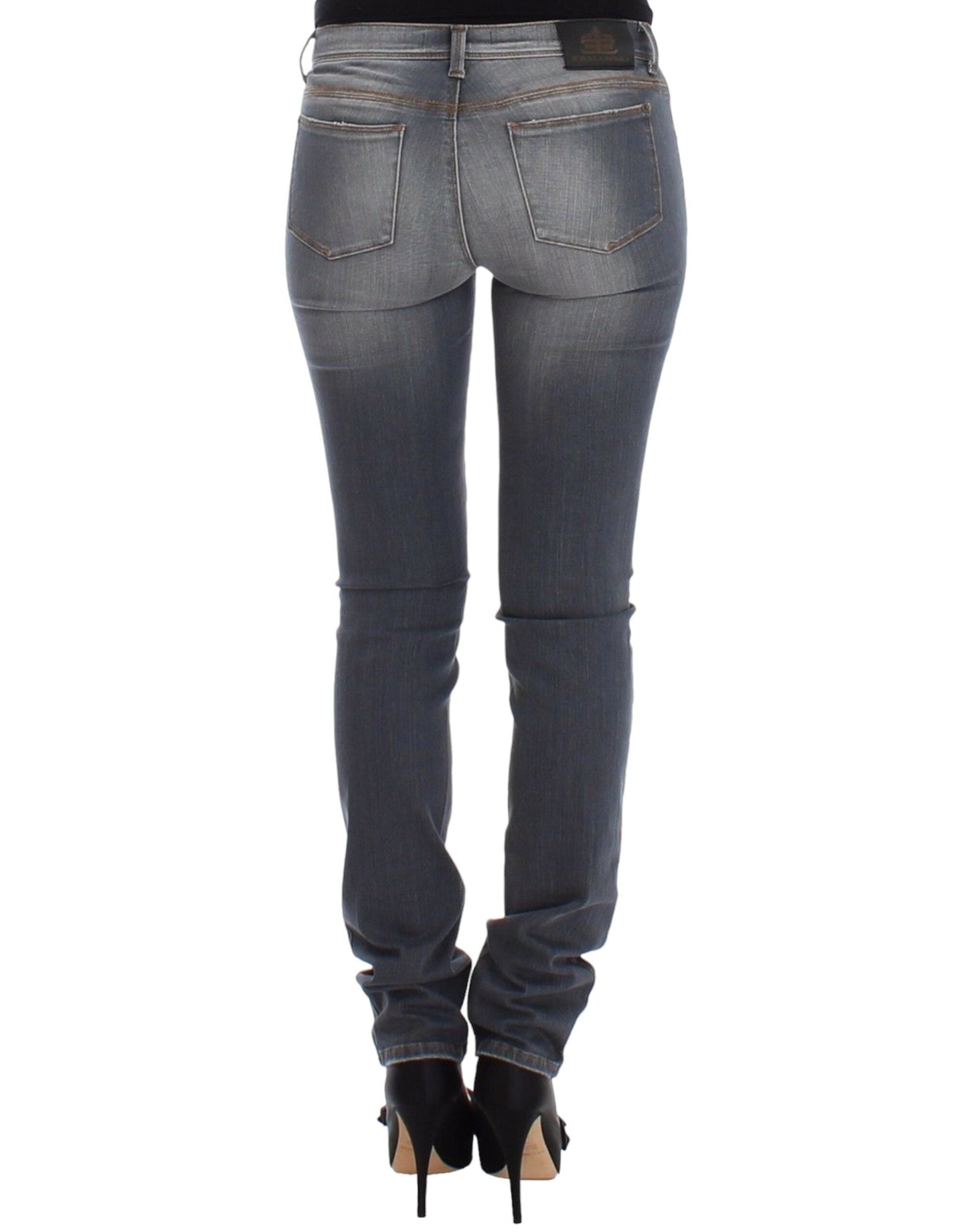 Ermanno Scervino Gray Slim Jeans Denim Pants Skinny Leg Women's Stretch
