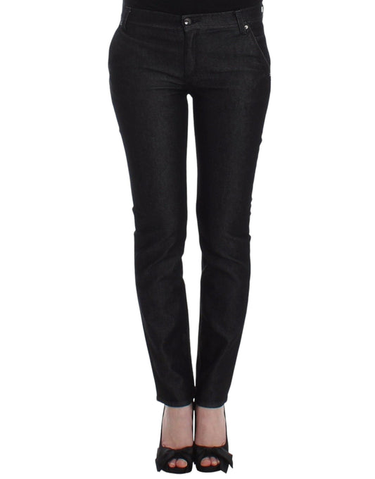 Ermanno Scervino Black Slim Jeans Denim Pants Skinny Leg Women's Stretch