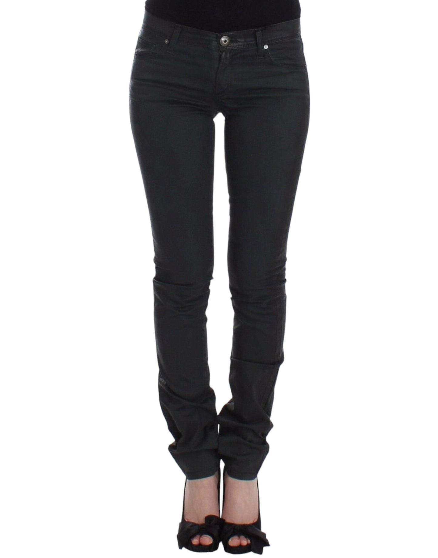 Ermanno Scervino Green Slim Jeans Denim Pants Straight Leg Women's Stretch