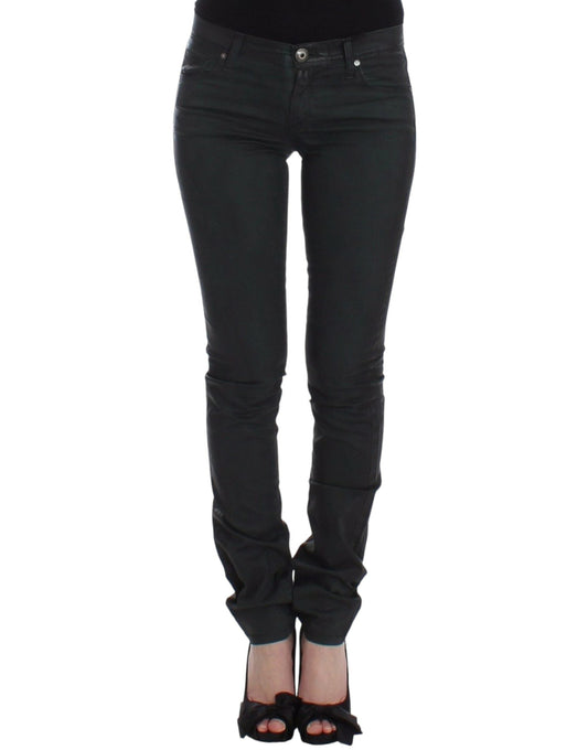 Ermanno Scervino Green Slim Jeans Denim Pants Straight Leg Women's Stretch