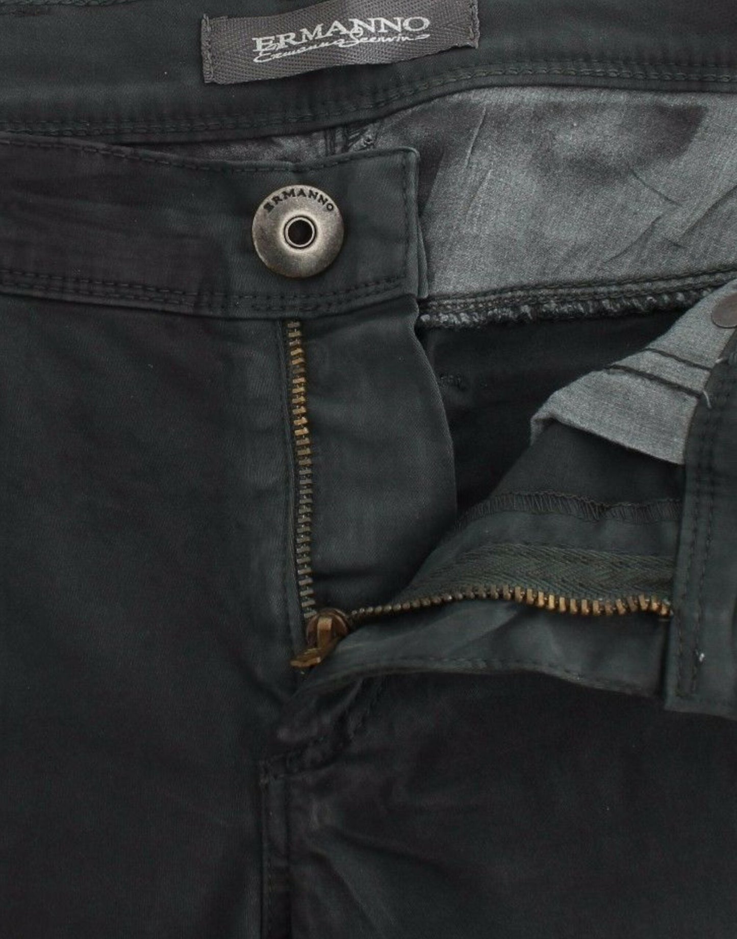 Ermanno Scervino Green Slim Jeans Denim Pants Straight Leg Women's Stretch