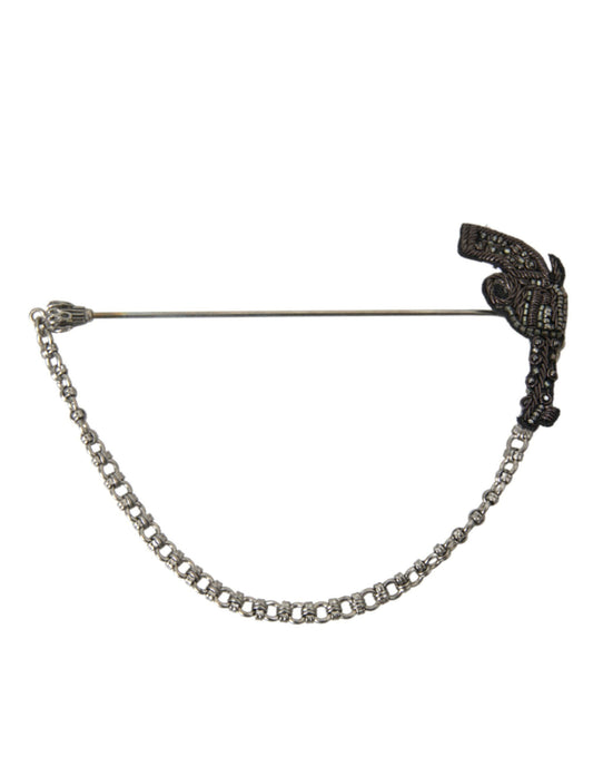 Dolce & Gabbana Brass Copper Silk Revolver Gun Men Brooch Lapel Men's Pin