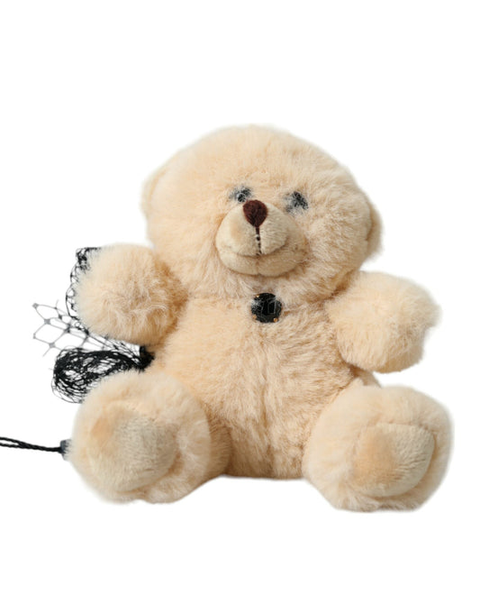 Dolce & Gabbana Beige Teddy Bear Mesh Net Band Hair Women's Clip