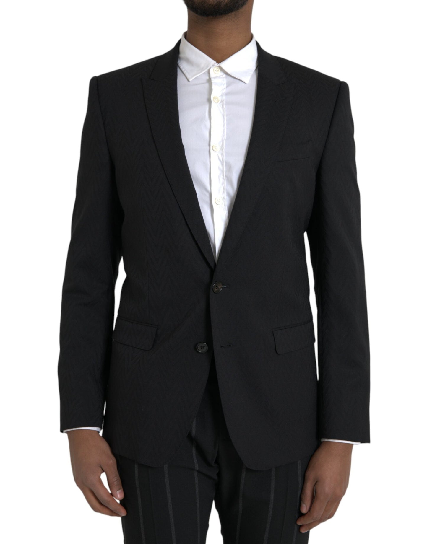 Dolce & Gabbana Black MARTINI Slim Fit Jacket Coat Men's Blazer