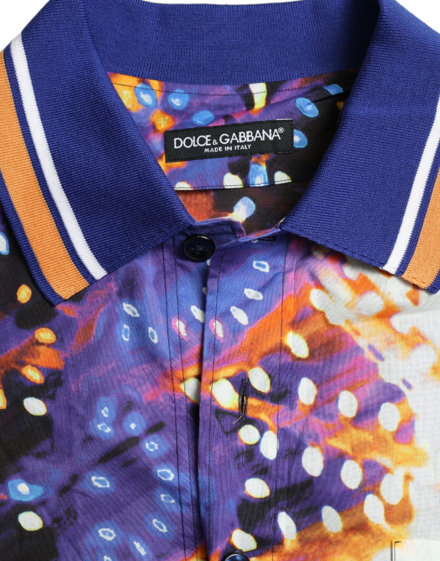 Dolce & Gabbana Multicolor Luminarie Print Cotton Casual Men's Shirt