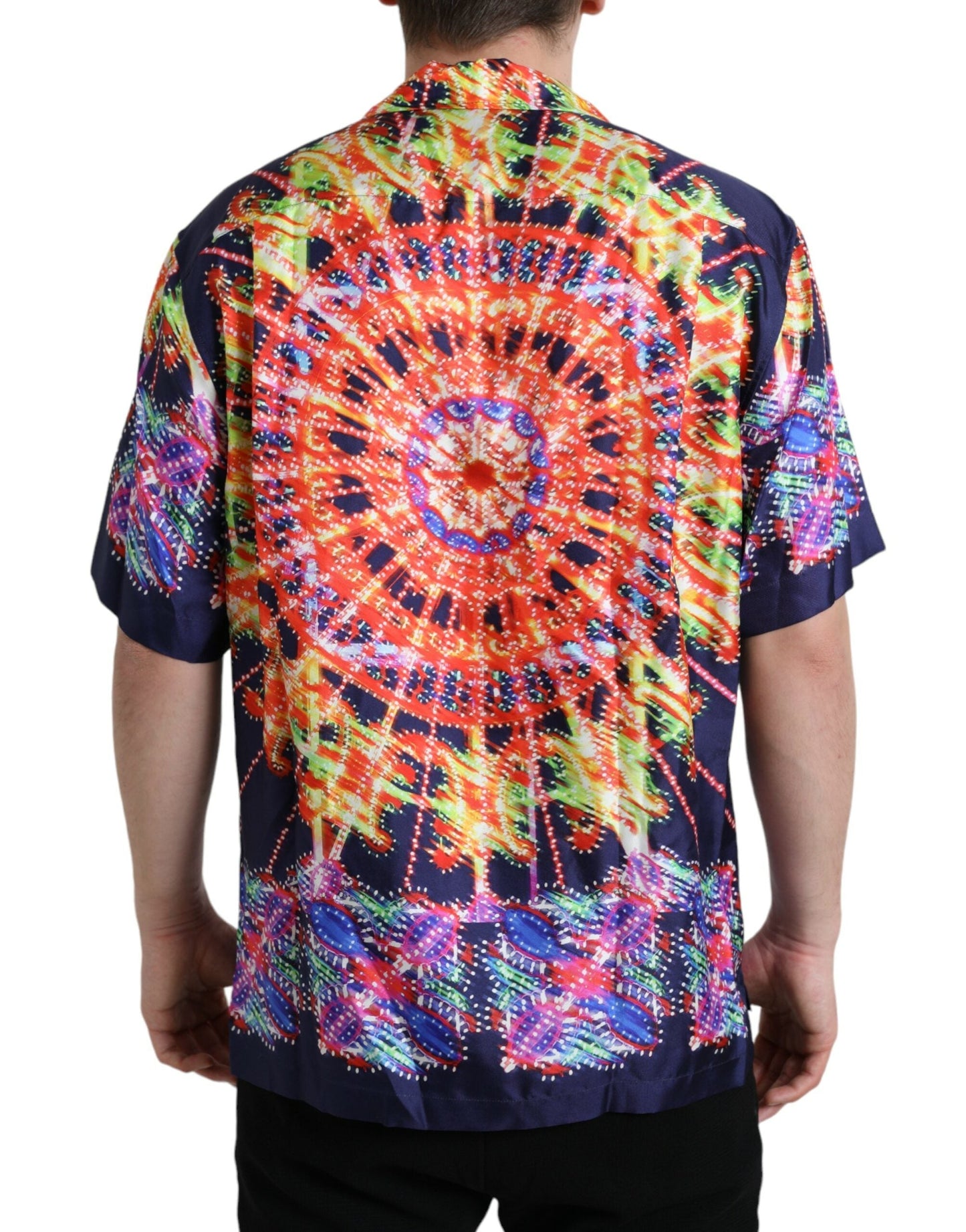 Dolce & Gabbana Multicolor Luminarie Silk Casual Men's Shirt