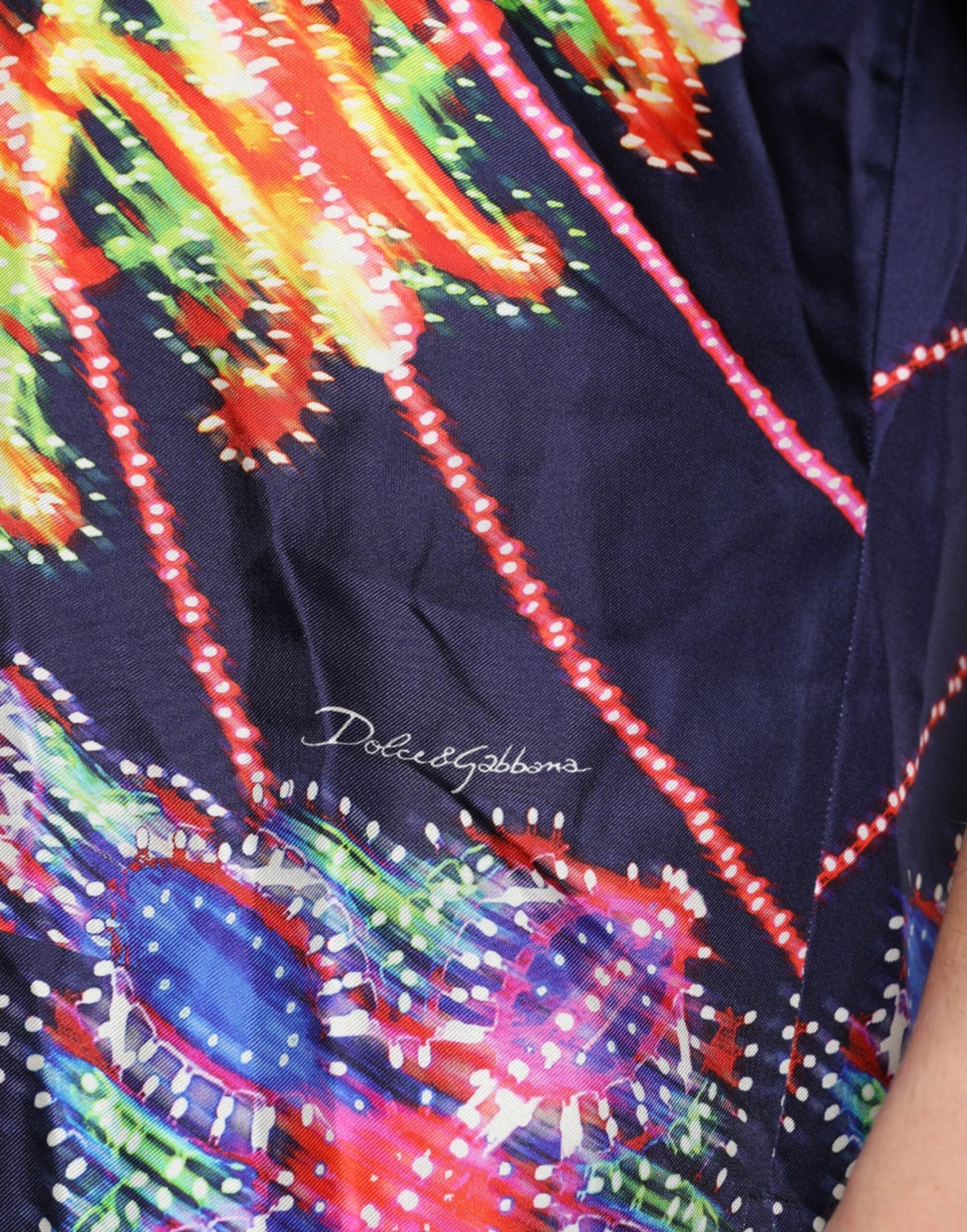Dolce & Gabbana Multicolor Luminarie Silk Casual Men's Shirt