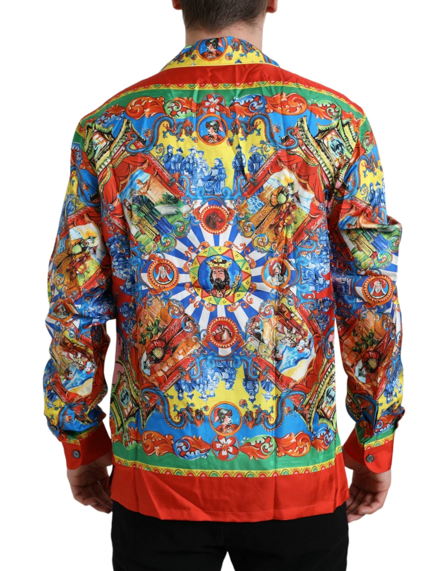 Dolce & Gabbana Multicolor Patterned Button Down Casual Men's Shirt
