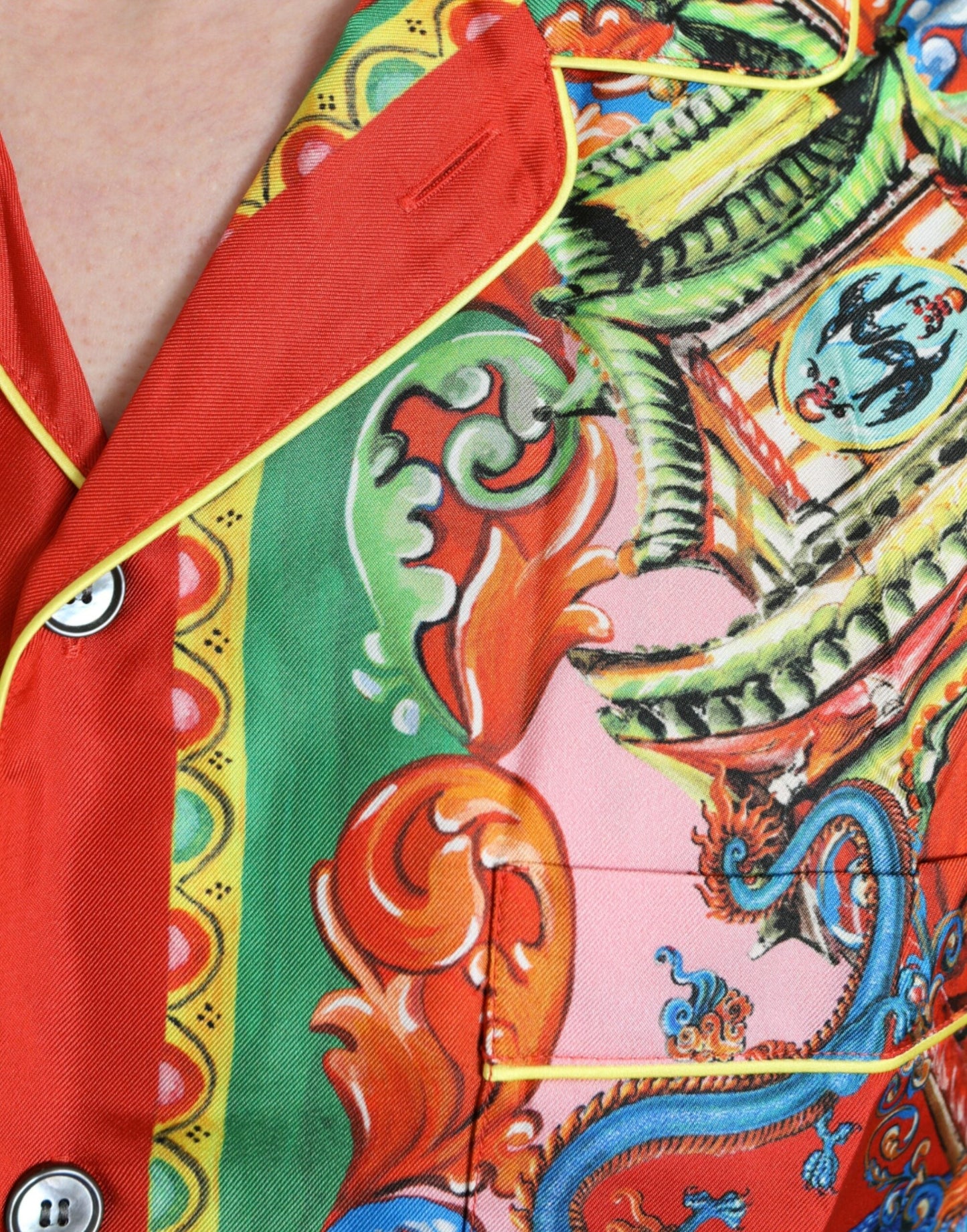 Dolce & Gabbana Multicolor Patterned Button Down Casual Men's Shirt
