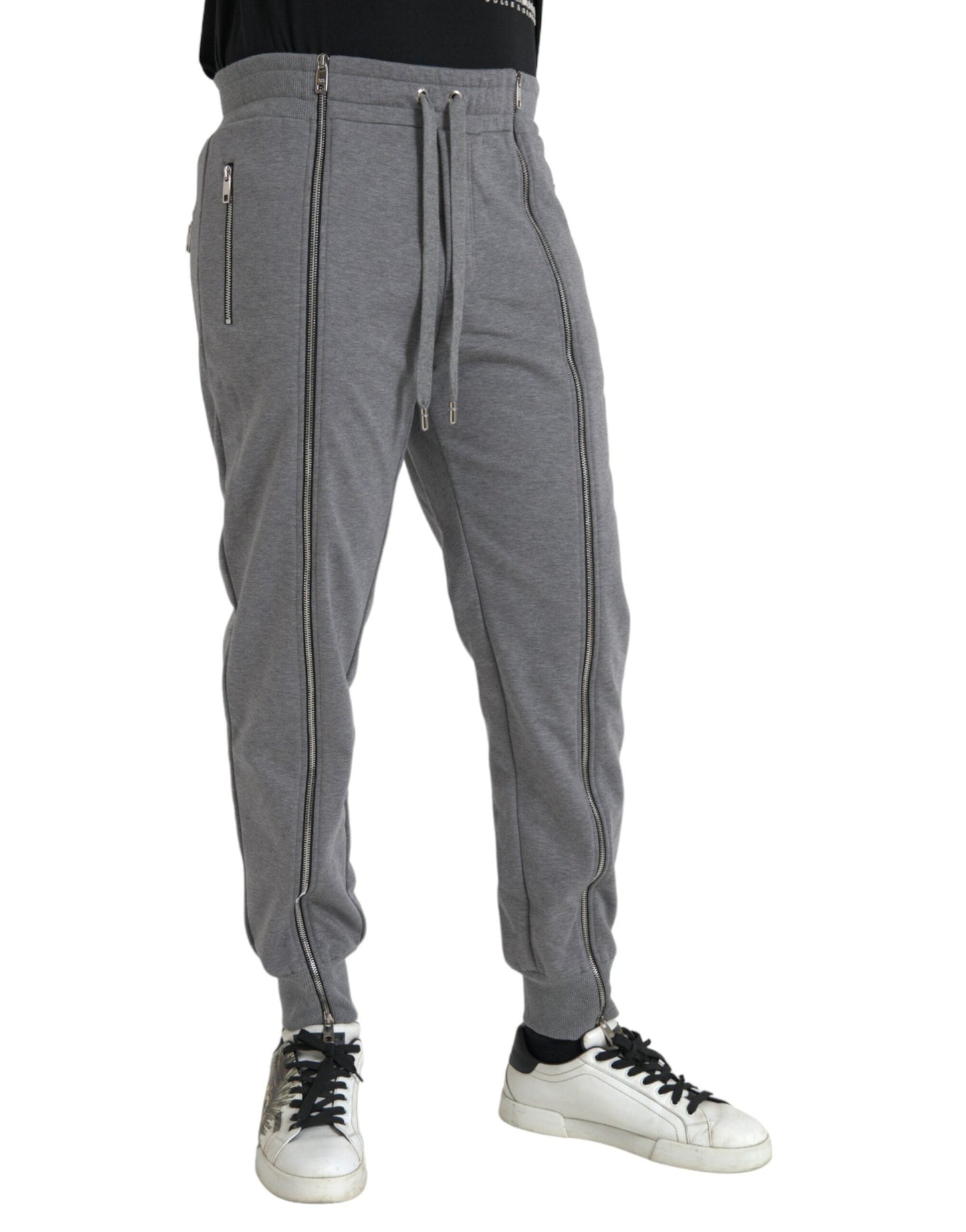 Dolce & Gabbana Gray Cotton Jogger Skinny SweatMen's Men's Pants