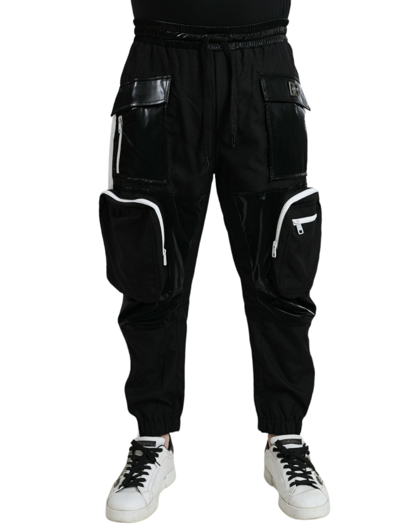 Dolce & Gabbana Black Nylon Cargo Jogger Men SweatMen's Men's Pants