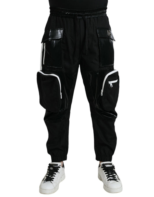 Dolce & Gabbana Black Nylon Cargo Jogger Men SweatMen's Men's Pants