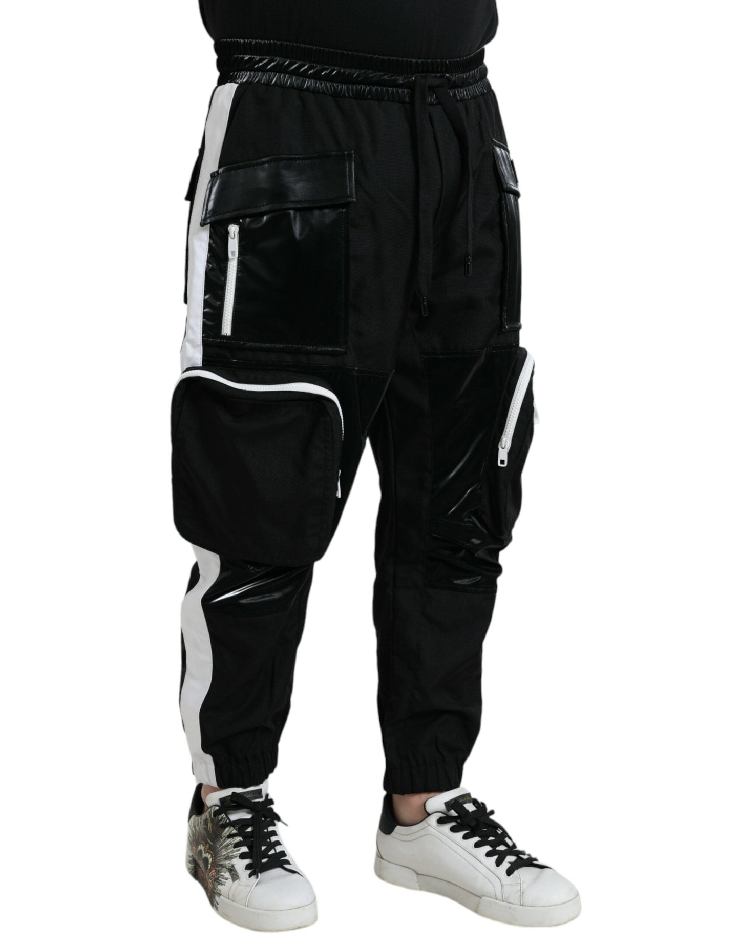 Dolce & Gabbana Black Nylon Cargo Jogger Men SweatMen's Men's Pants