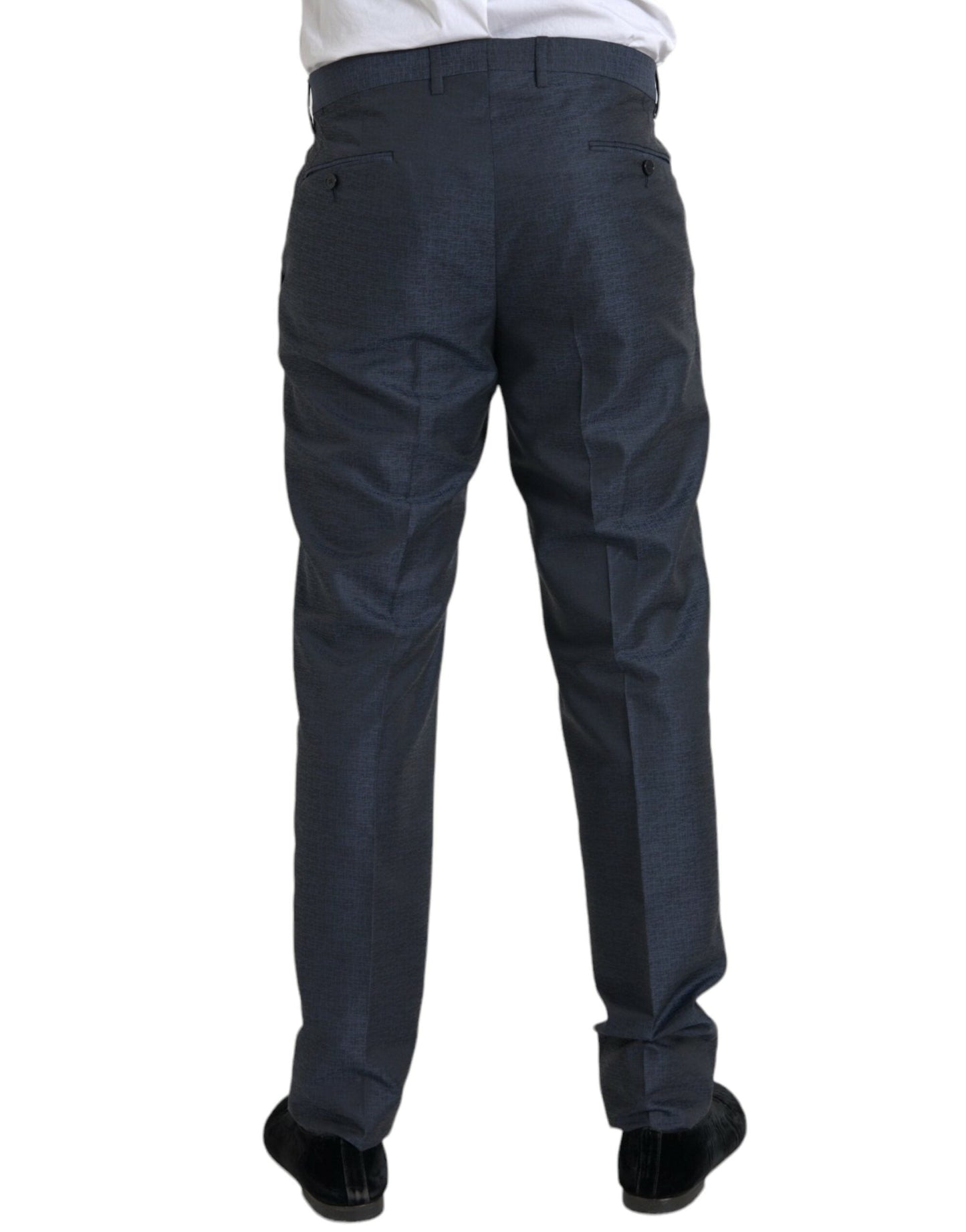 Dolce & Gabbana Blue Wool Men Skinny Dress Men's Pants
