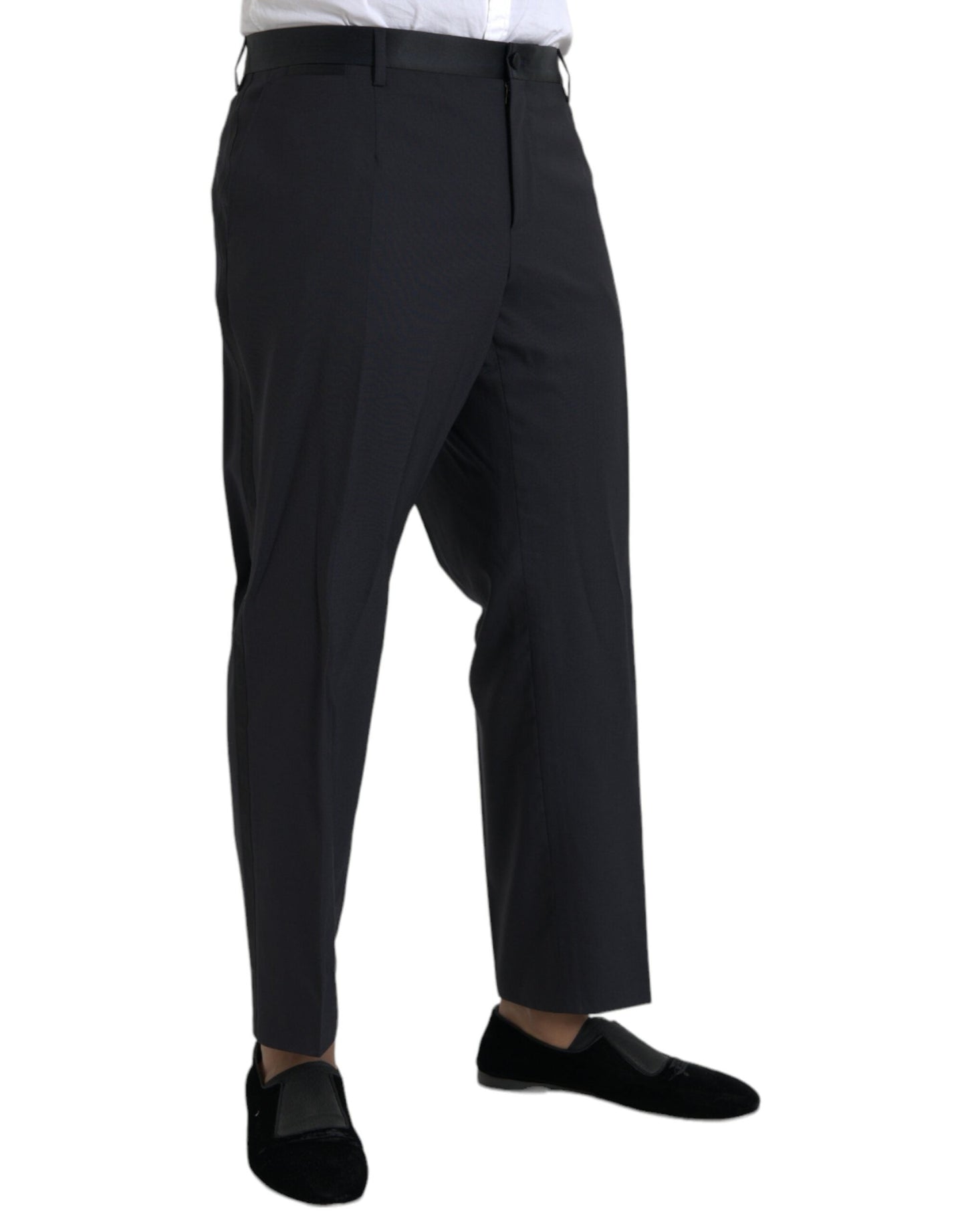 Dolce & Gabbana Blue Wool Men Skinny Dress Men's Pants