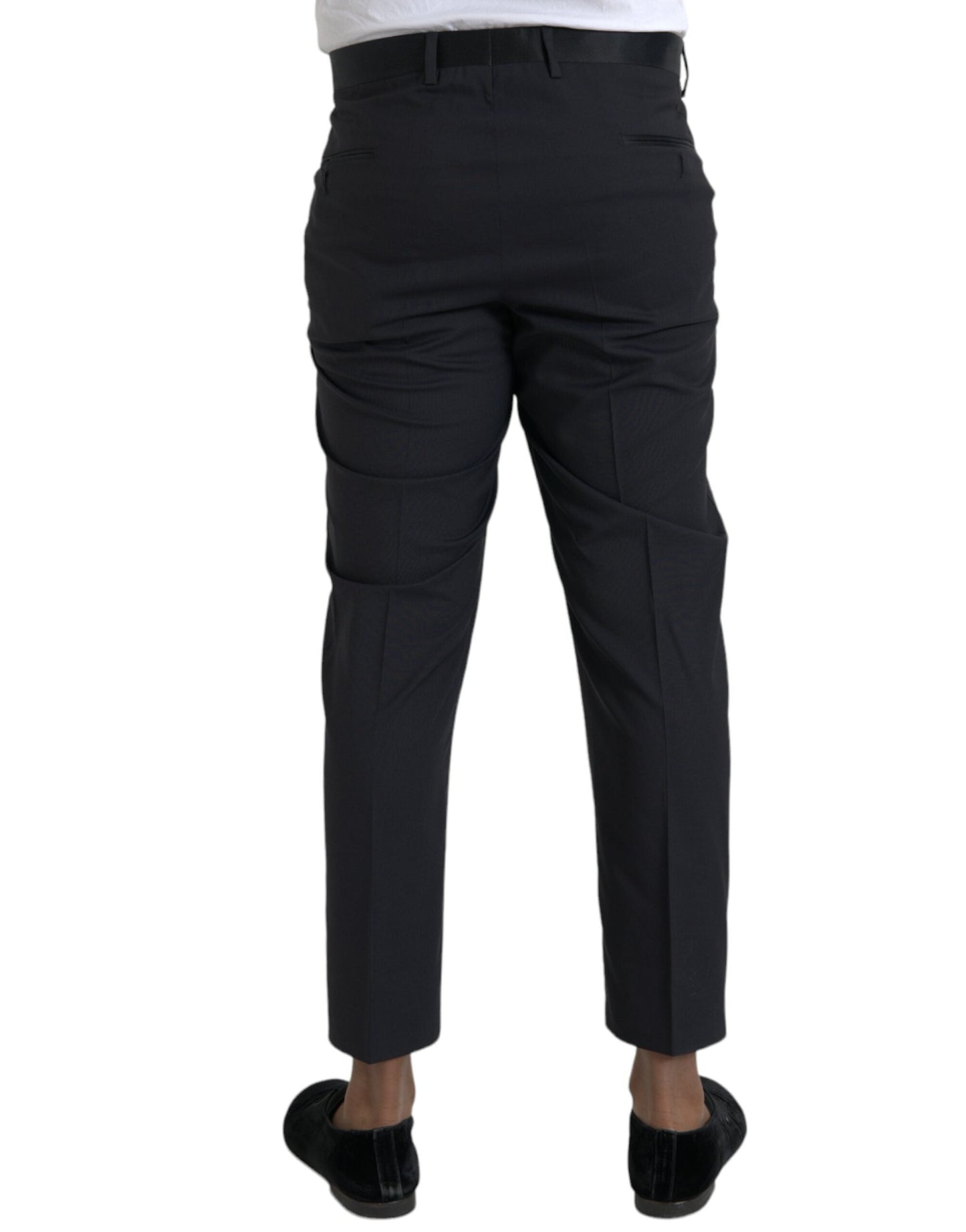 Dolce & Gabbana Blue Wool Men Skinny Dress Men's Pants