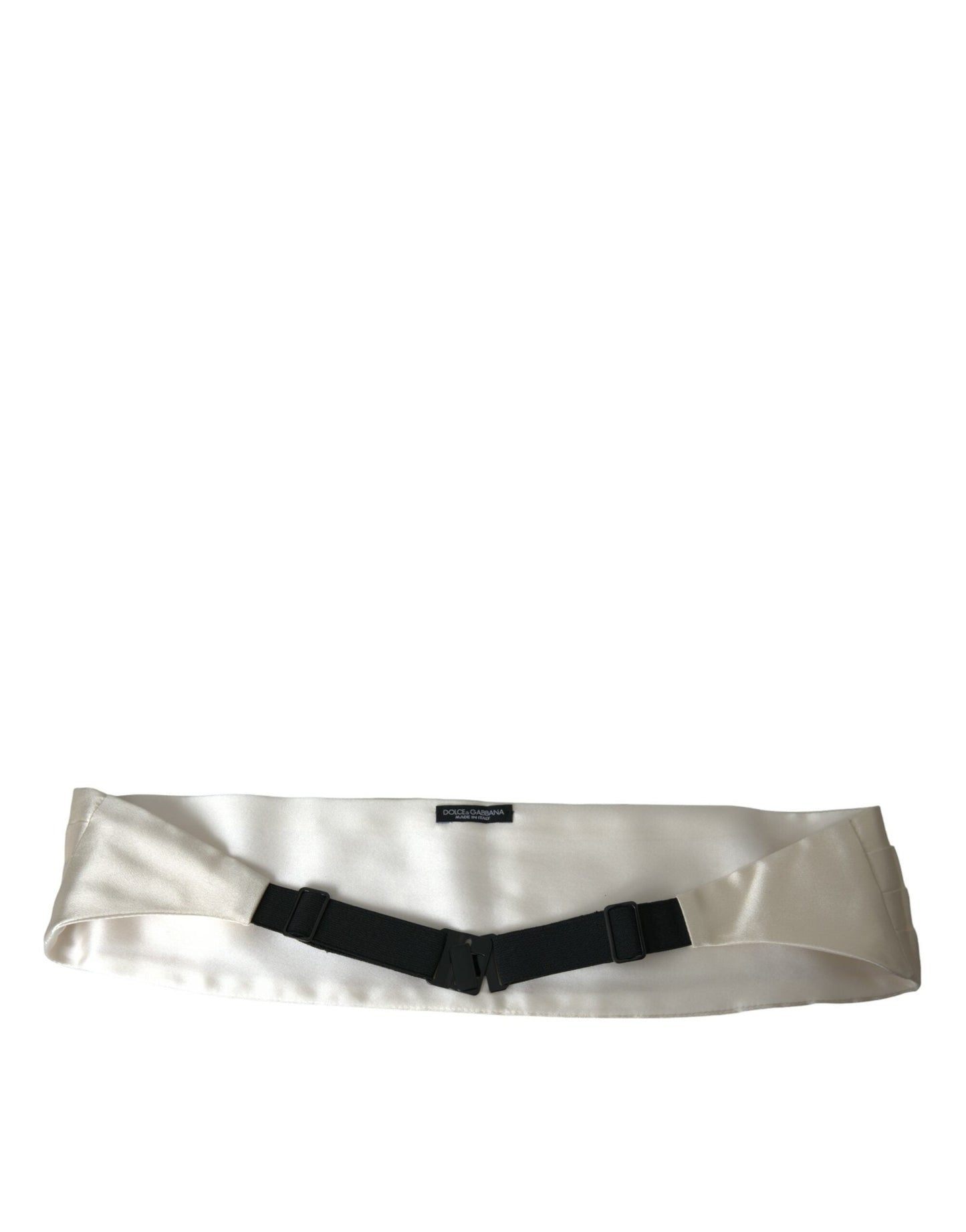 Dolce & Gabbana White Men Wide Waist Silk Belt Men's Cummerbund
