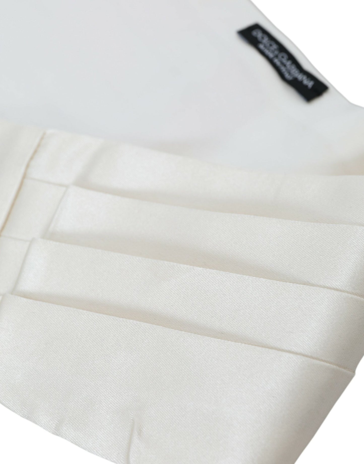 Dolce & Gabbana White Men Wide Waist Silk Belt Men's Cummerbund