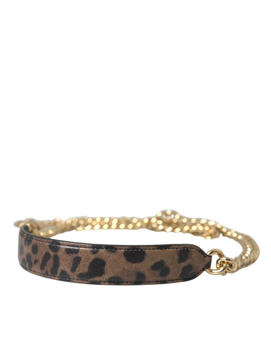 Dolce & Gabbana Brown Leopard Handbag Accessory Shoulder Women's Strap