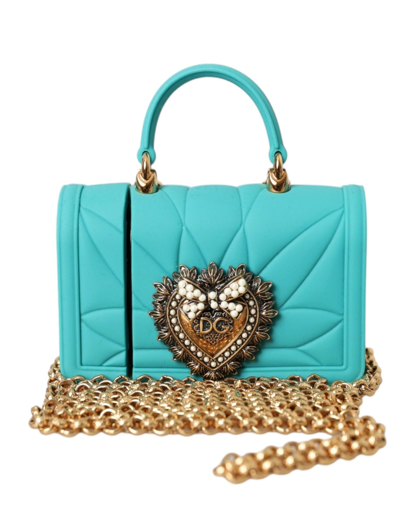 Dolce & Gabbana Turquoise Silicone Devotion Heart Cover Bag Airpods Women's Case