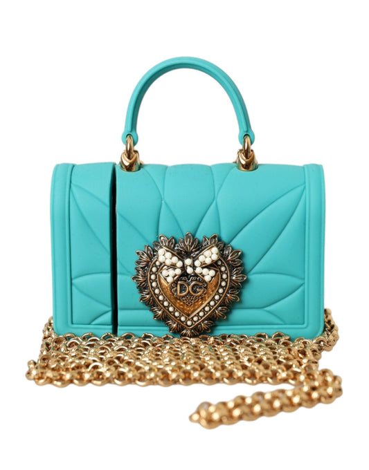 Dolce & Gabbana Turquoise Silicone Devotion Heart Cover Bag Airpods Women's Case