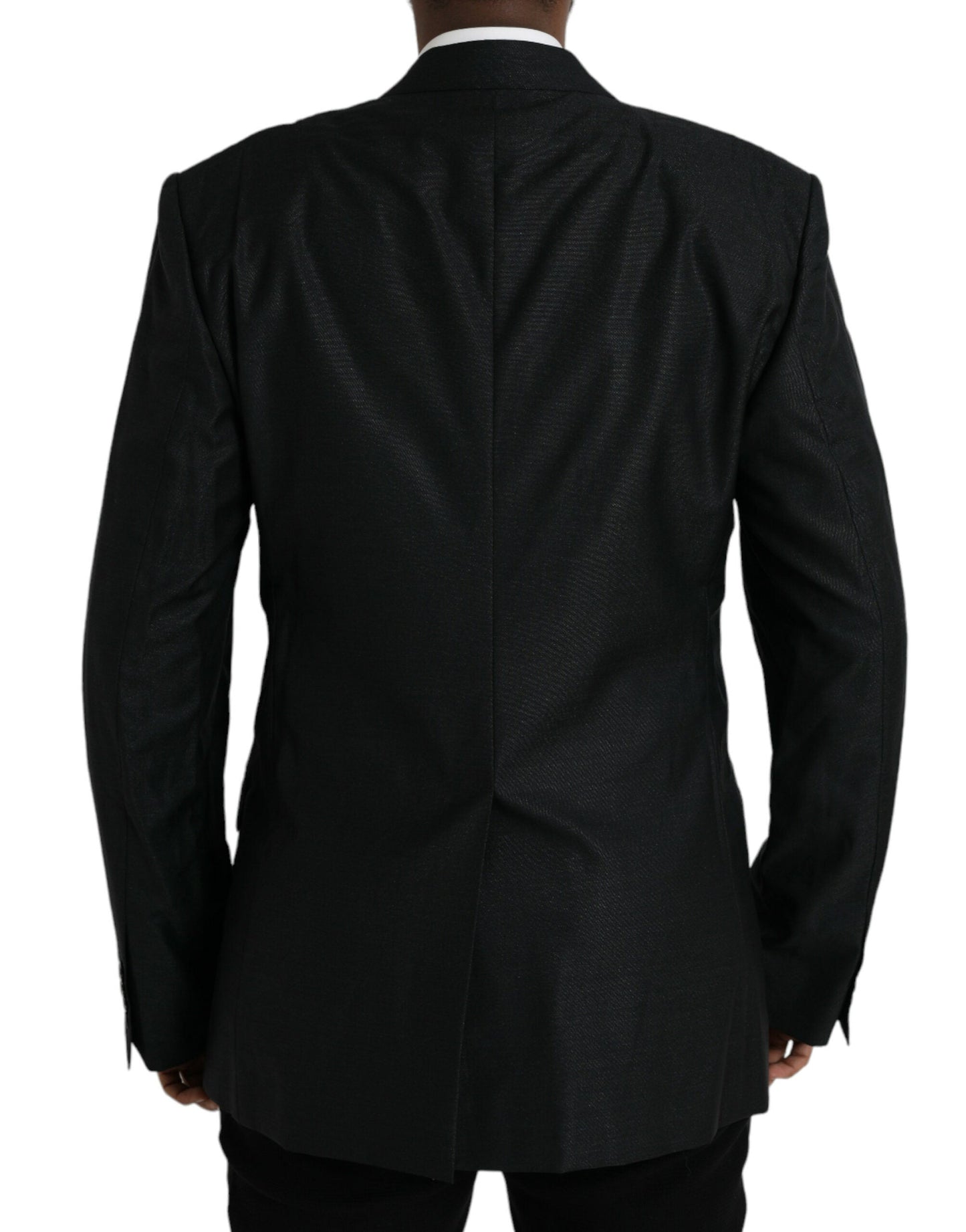 Dolce & Gabbana Black Wool Notch SingleBreasted Coat Men's Blazer